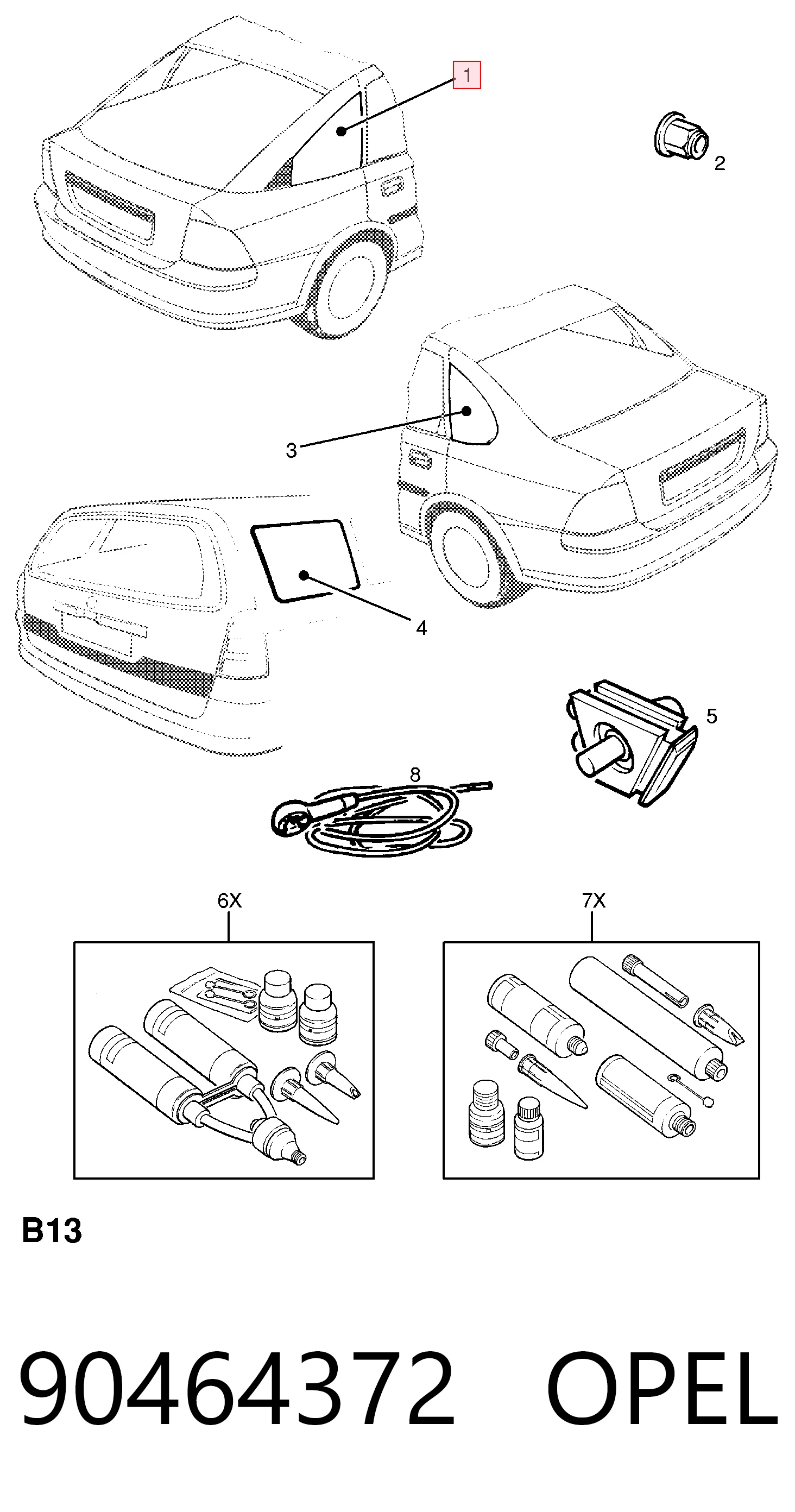 Заднє вікно на Opel Tigra A S93