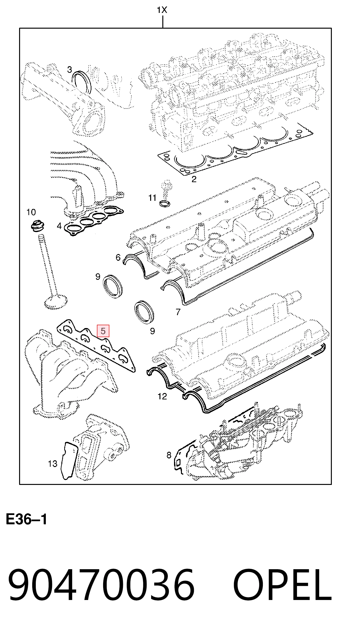 Прокладка колектора 5850613 General Motors