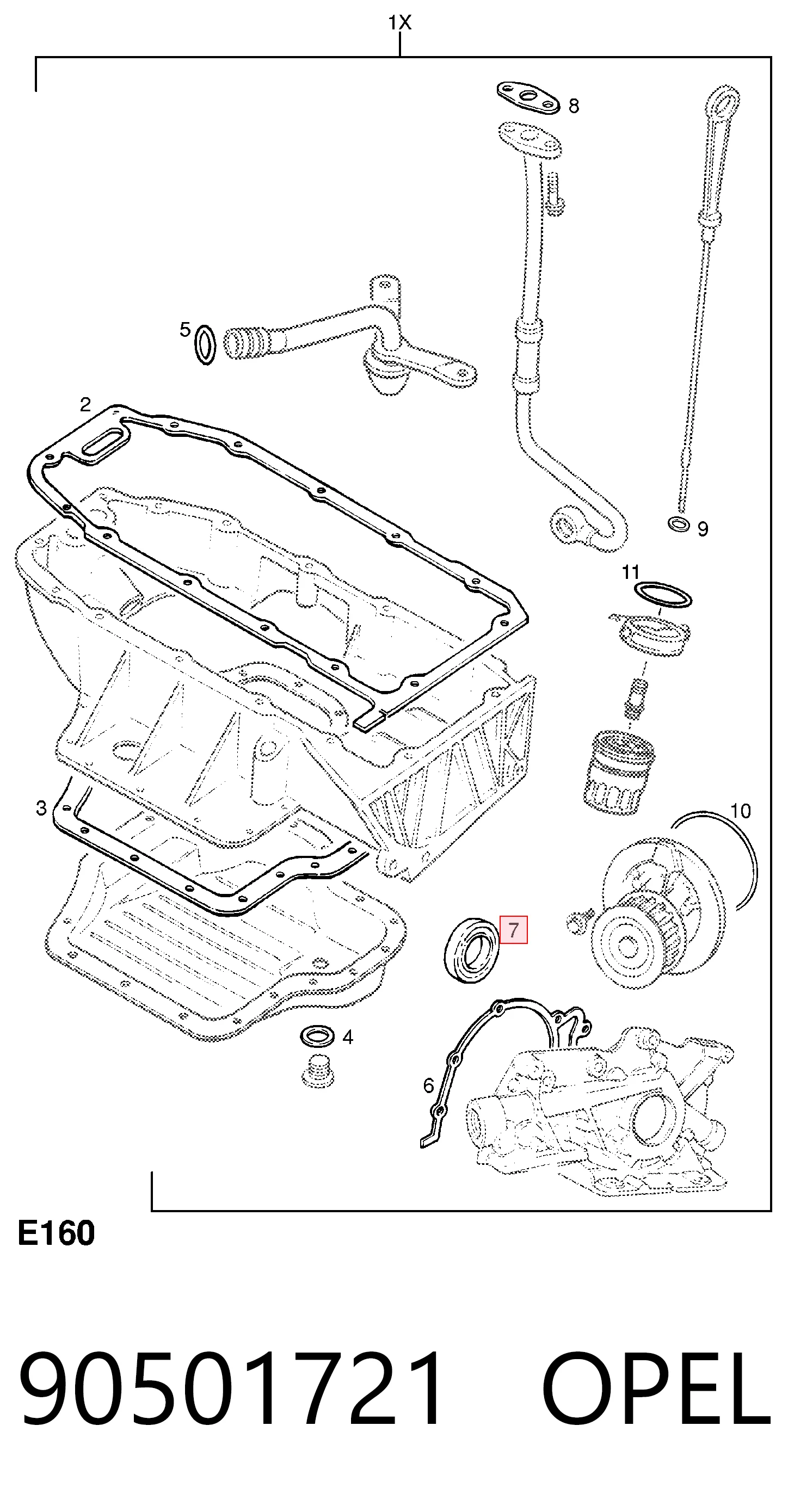  Сальник коленвалу Opel Astra 