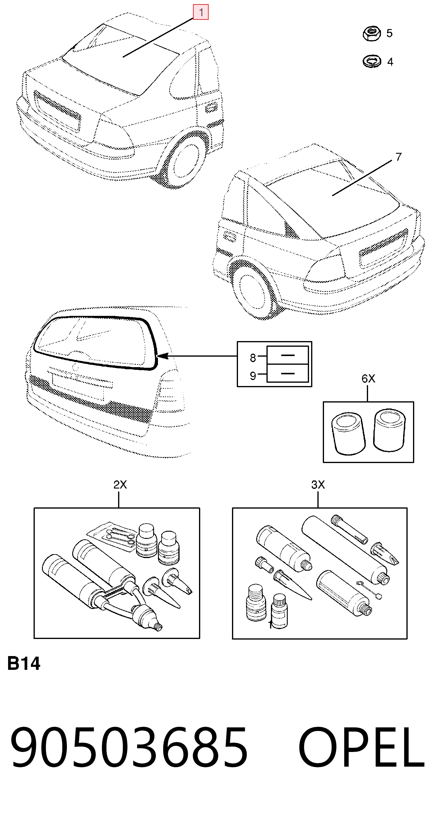 Купити 9050368 General Motors Скло задньої двері лівої
