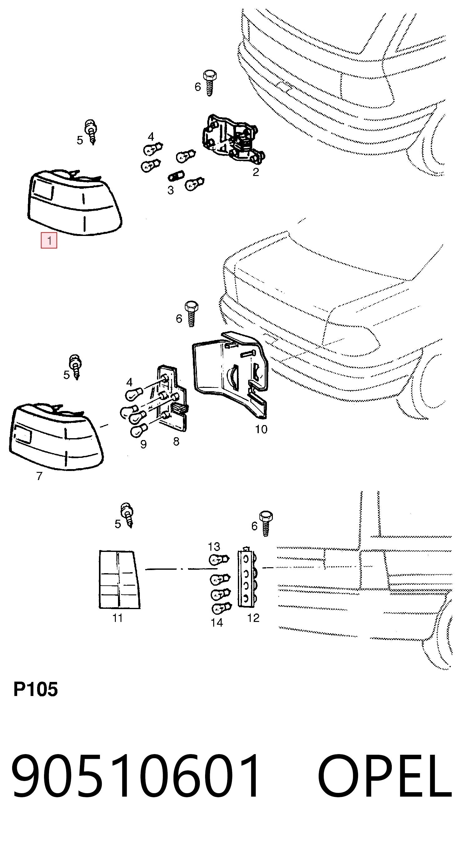 Купити 90510601 General Motors Лівий стоп