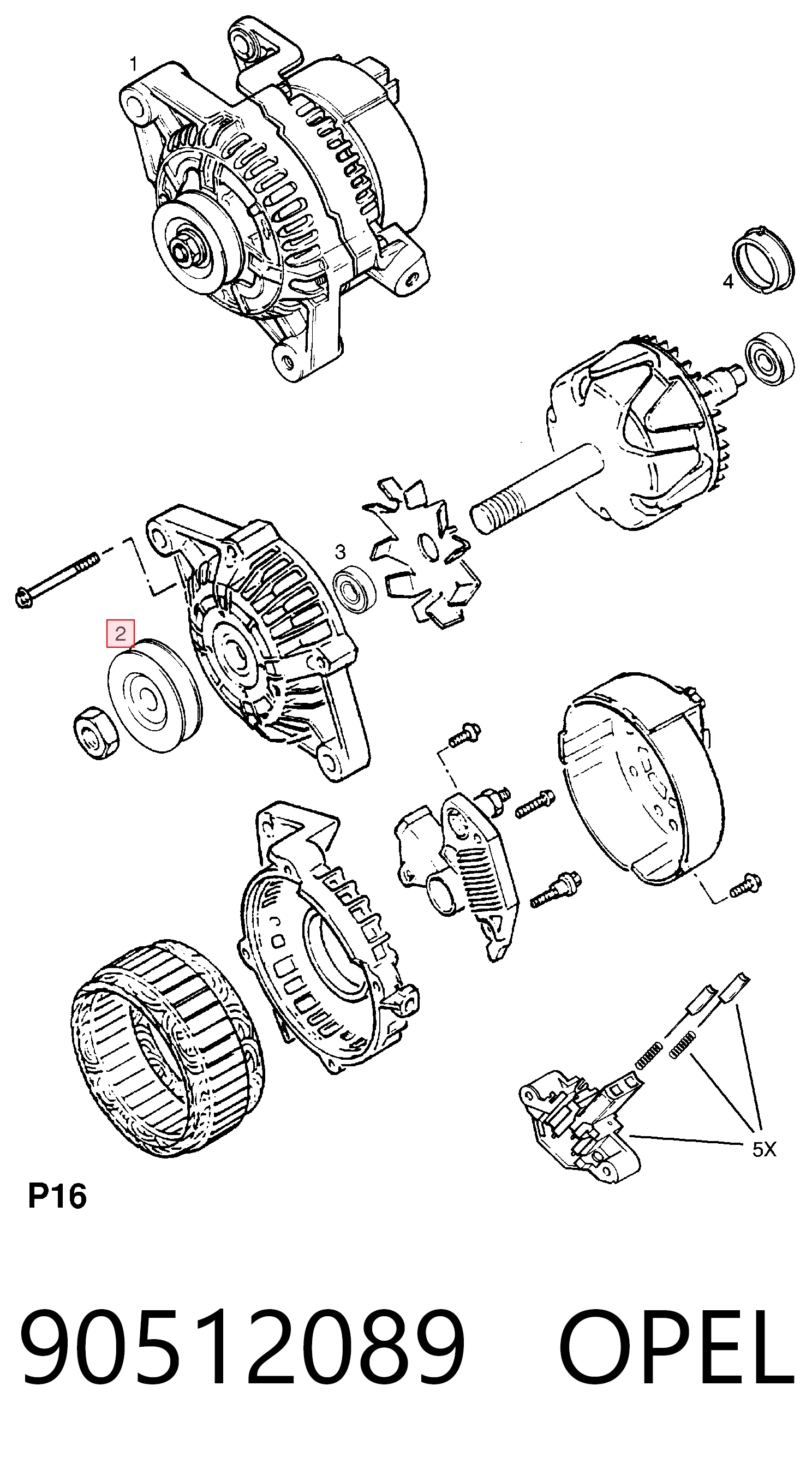 Купити 90512089 Peugeot/Citroen Шків генератора