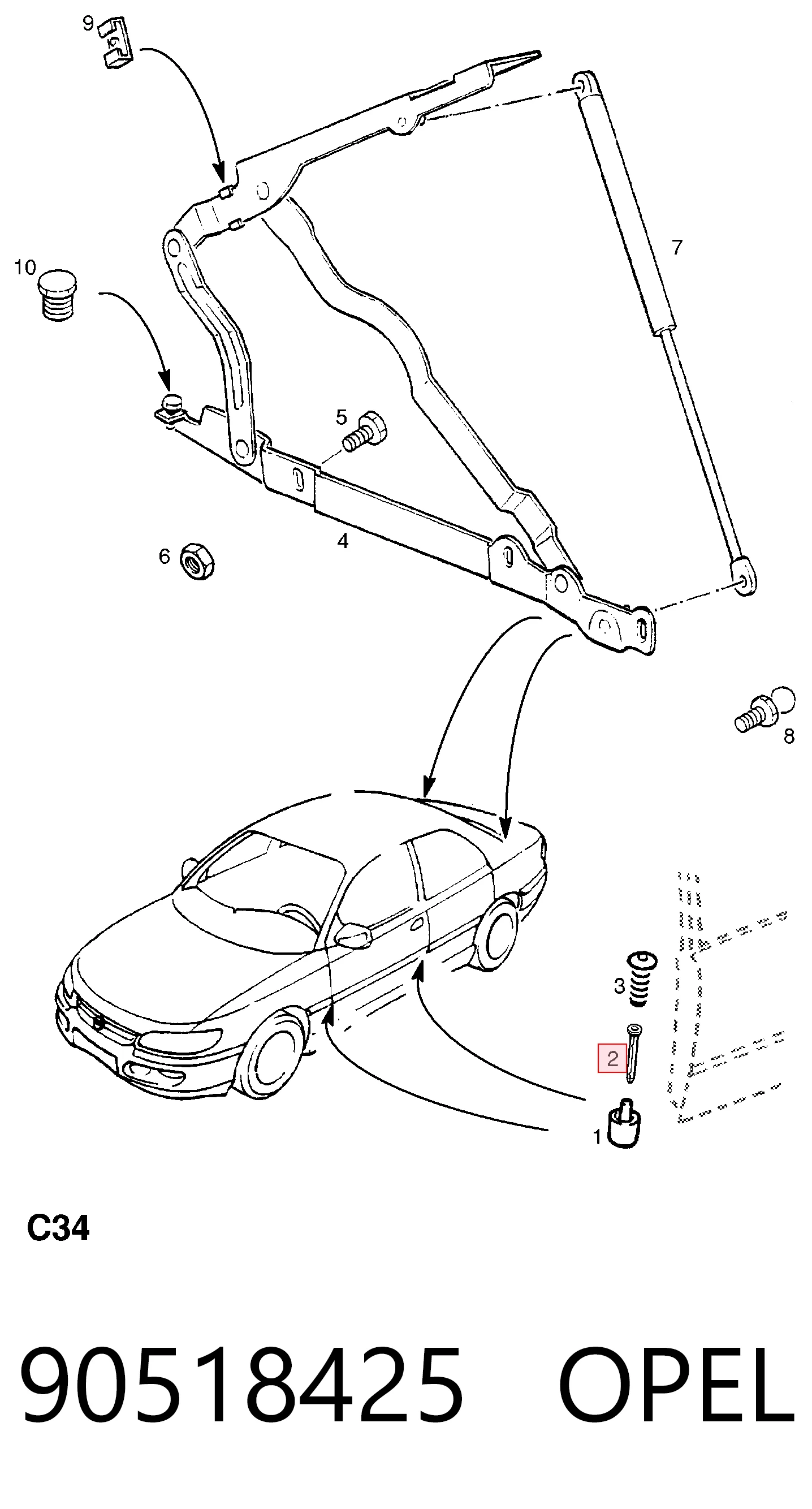 Палець (шплінт) дверної петлі General Motors 132608 ціна, від 0.94 USD