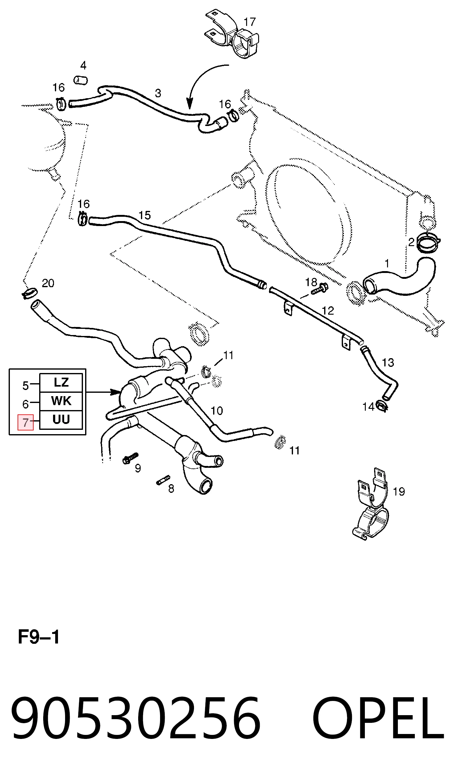 90570817 Peugeot/Citroen Шланг/патрубок радіатора охолодження, нижній