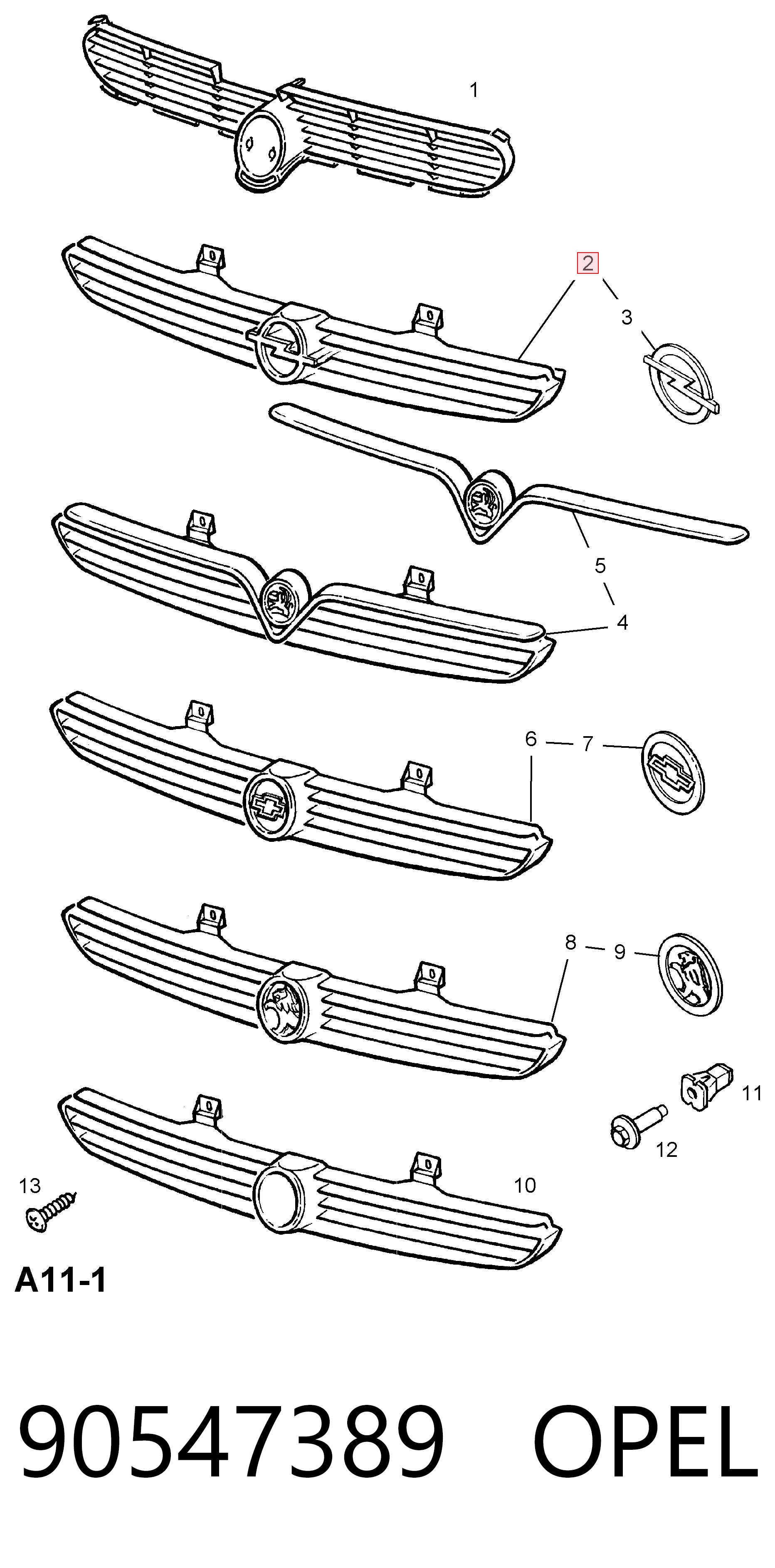 555505R Polcar Решітка радіатора