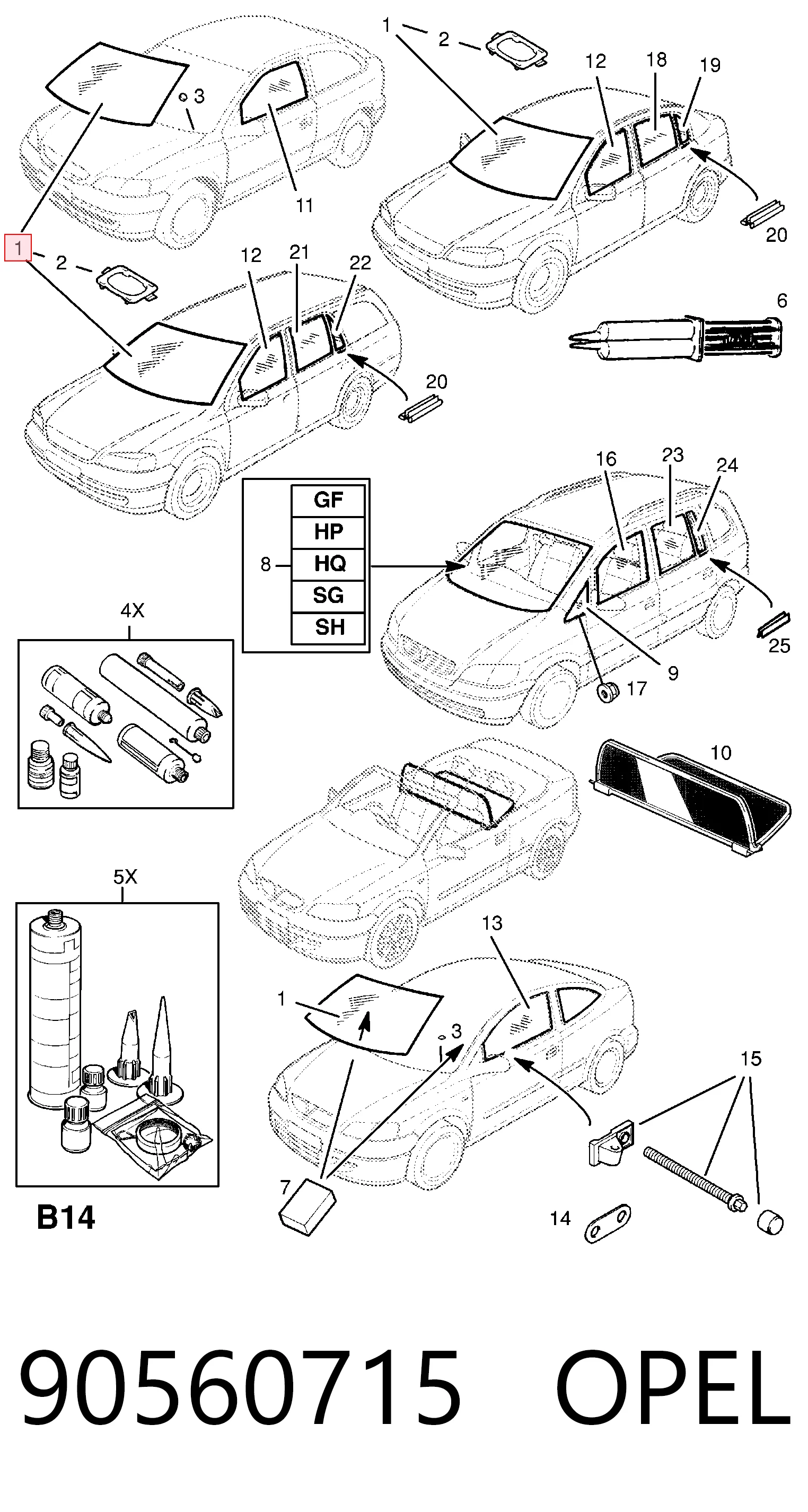 Автоскло General Motors 90560715 ціна, від 63.35 USD