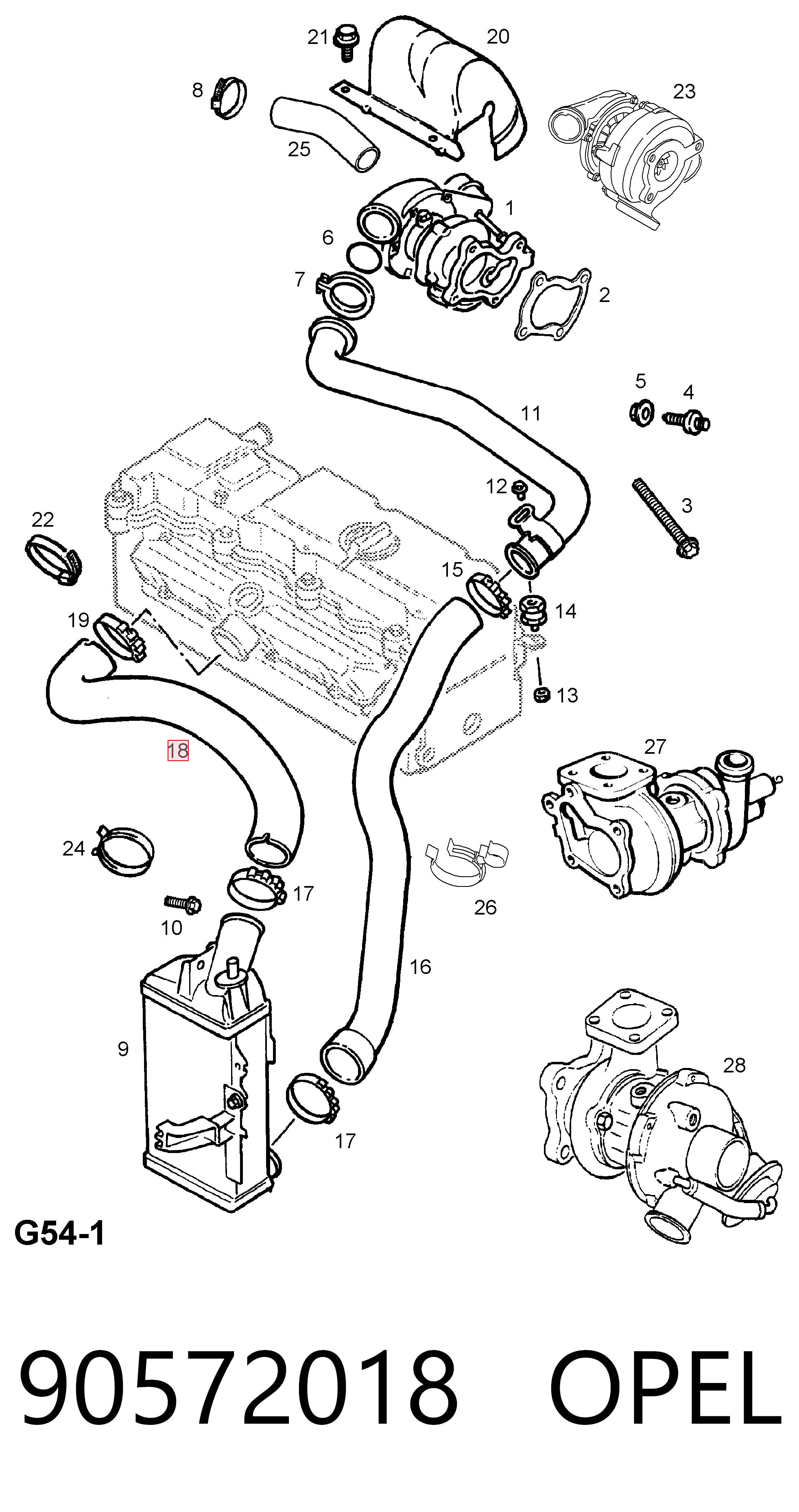 Шланг/патрубок интеркуллера 24444173 General Motors