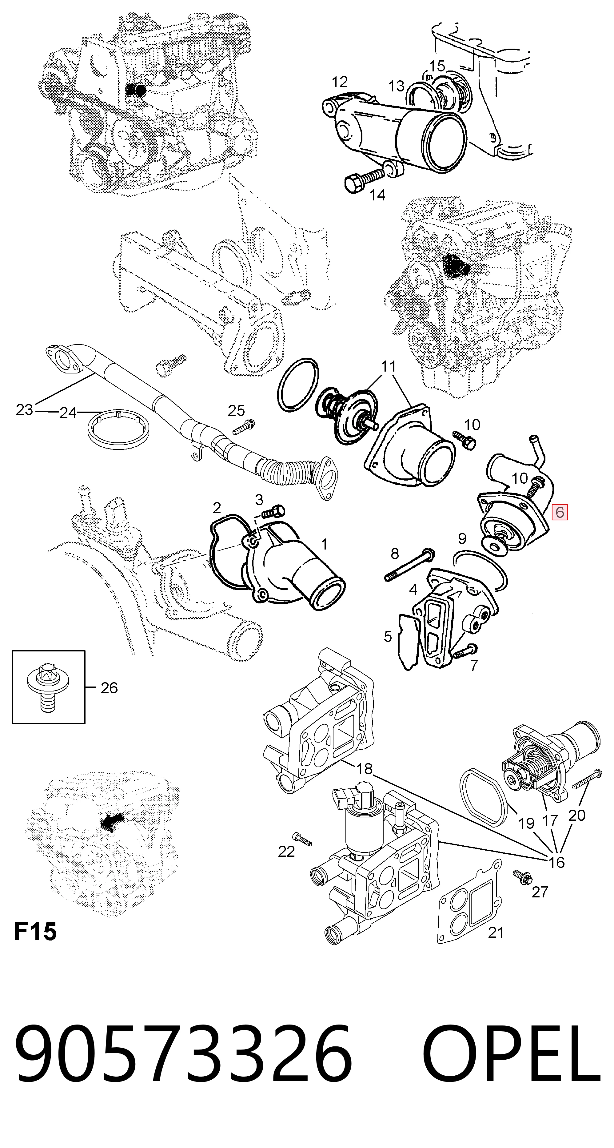 90573326 Opel Авто термостат