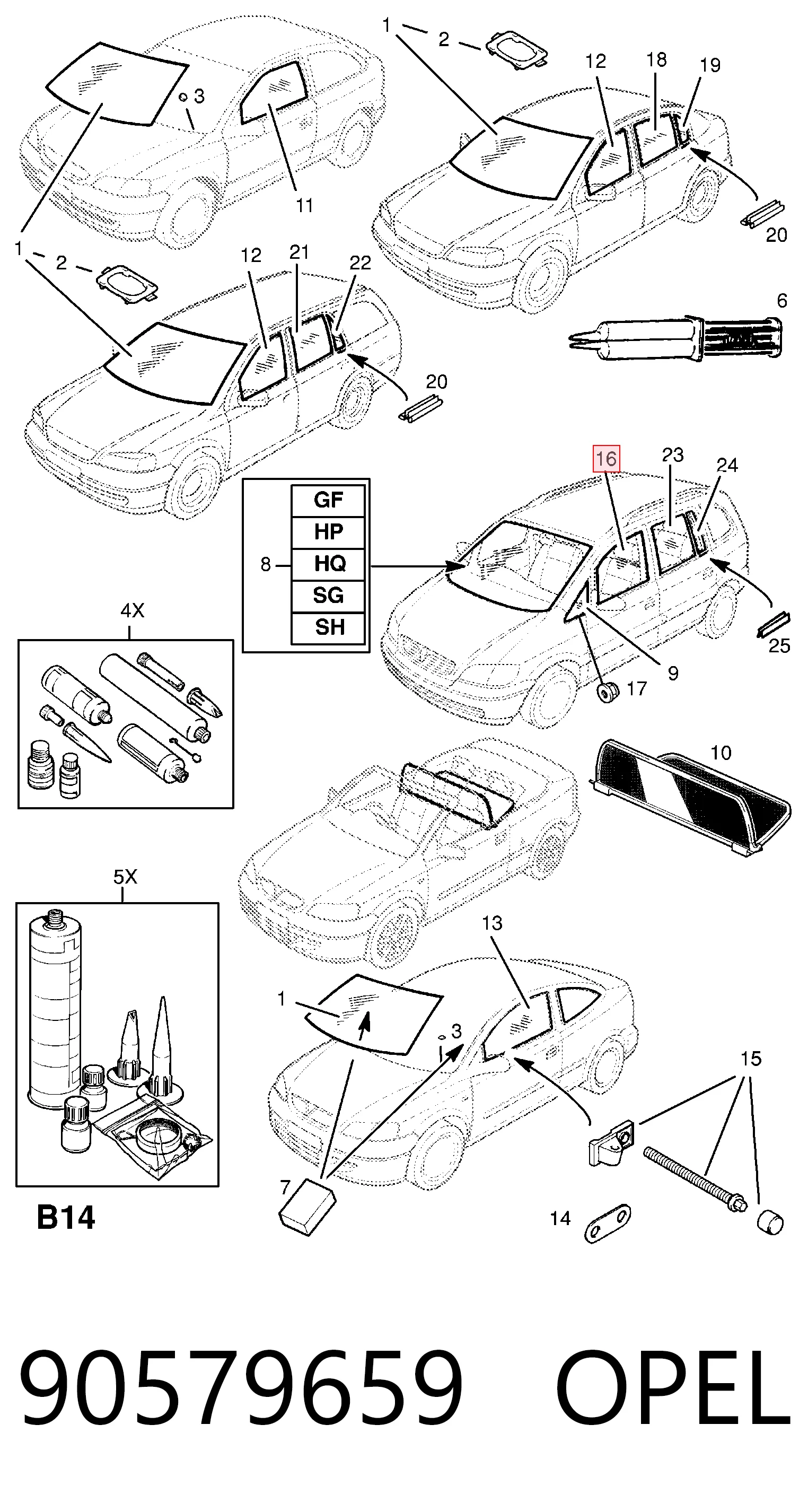 Вікно (передніх дверей) двері General Motors 90579659 ціна, від 22.57 USD