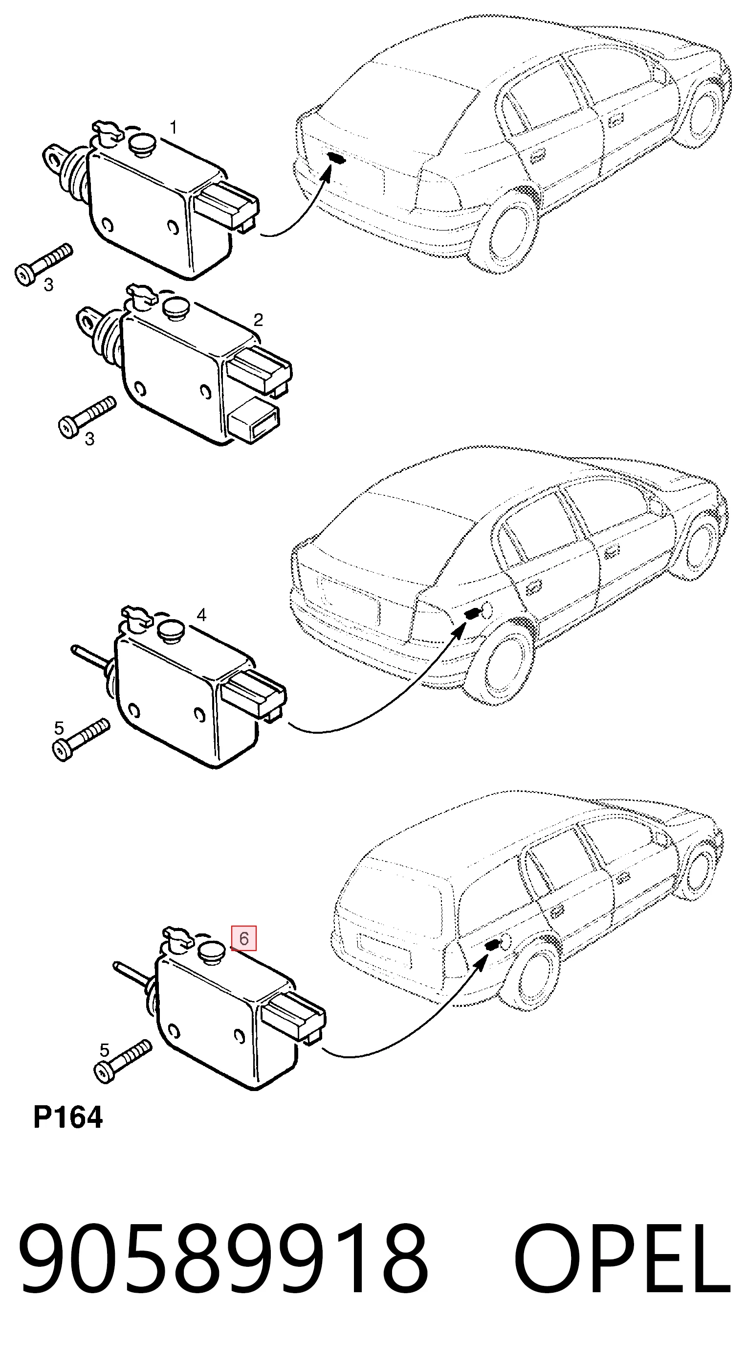 90589918 Opel Мотор-актуатор лючка омивача заливної горловини