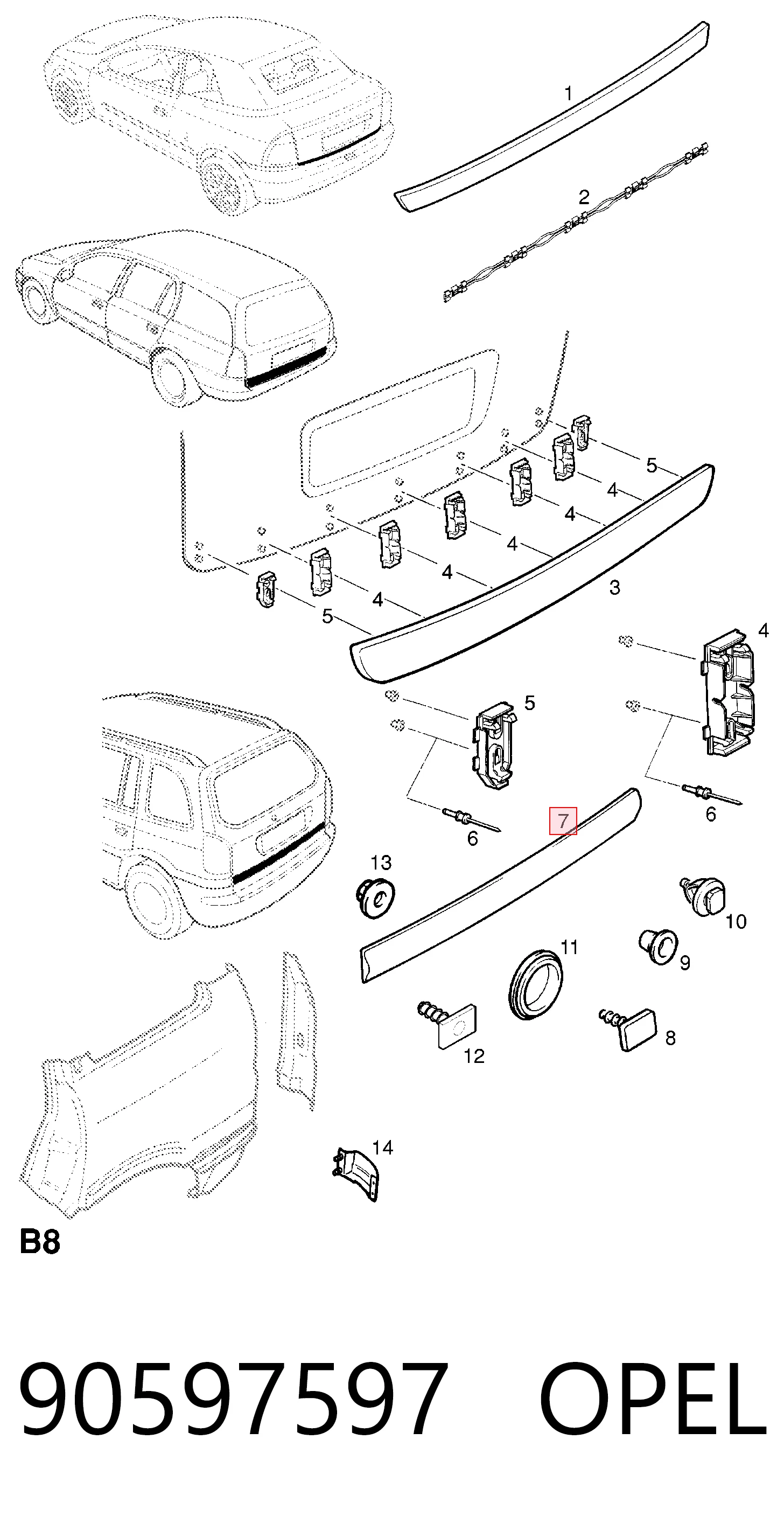 Купити 24425938 Volvo Накладка на багажник