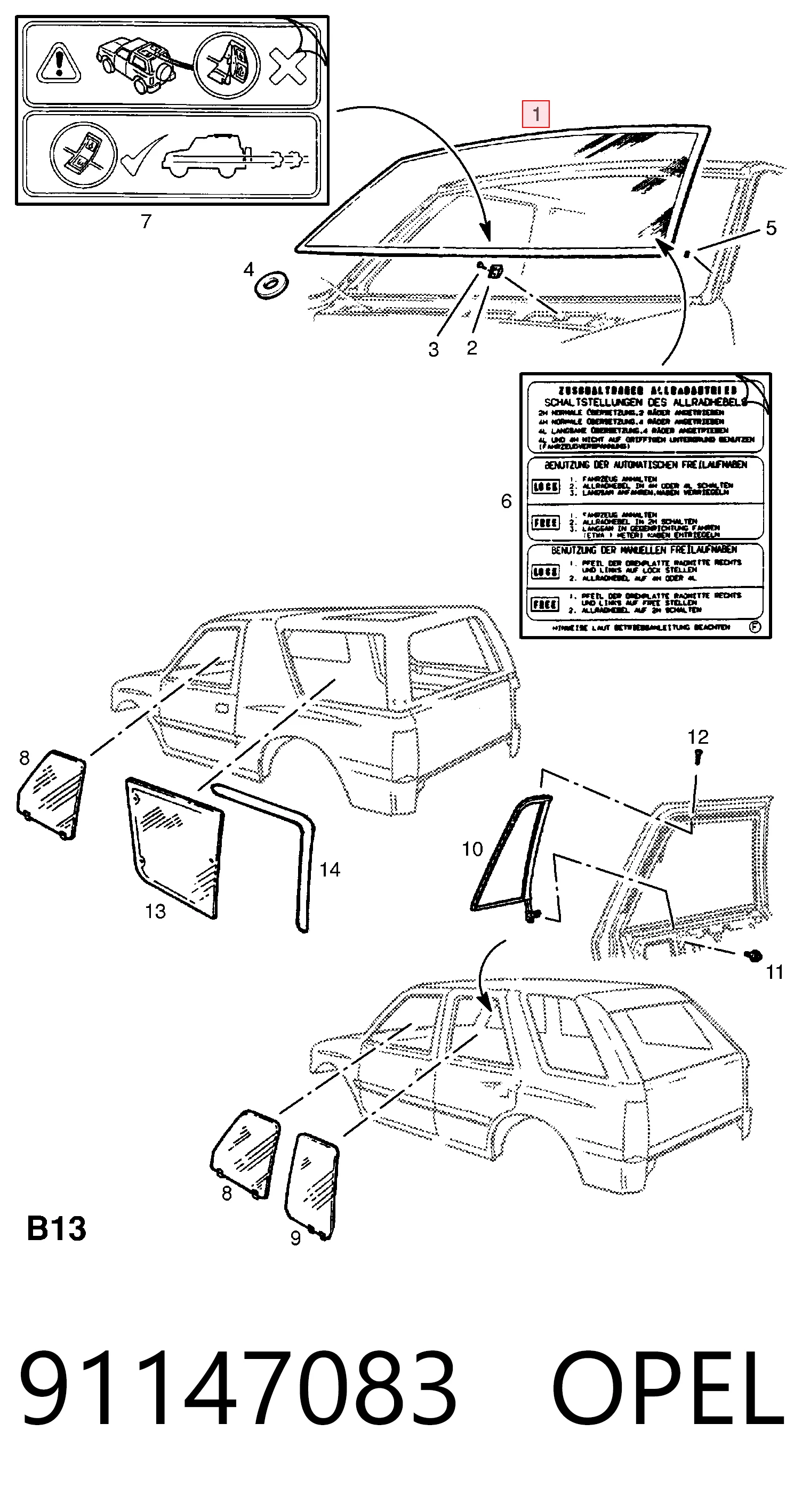 Автоскло Opel Frontera A позашляховик (5MWL4) (1991 - 1998) ціна, від 127.18 USD