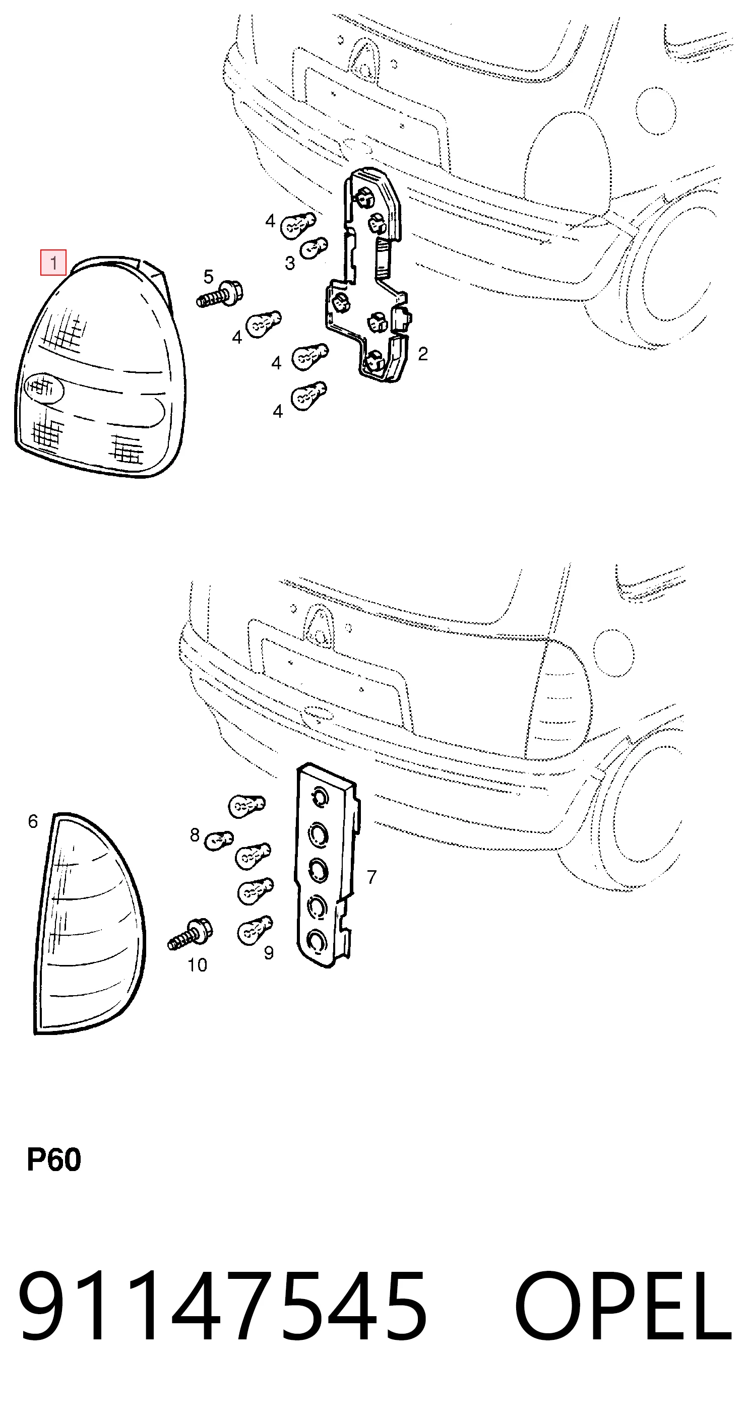 Купити 90444141 General Motors Лівий стоп