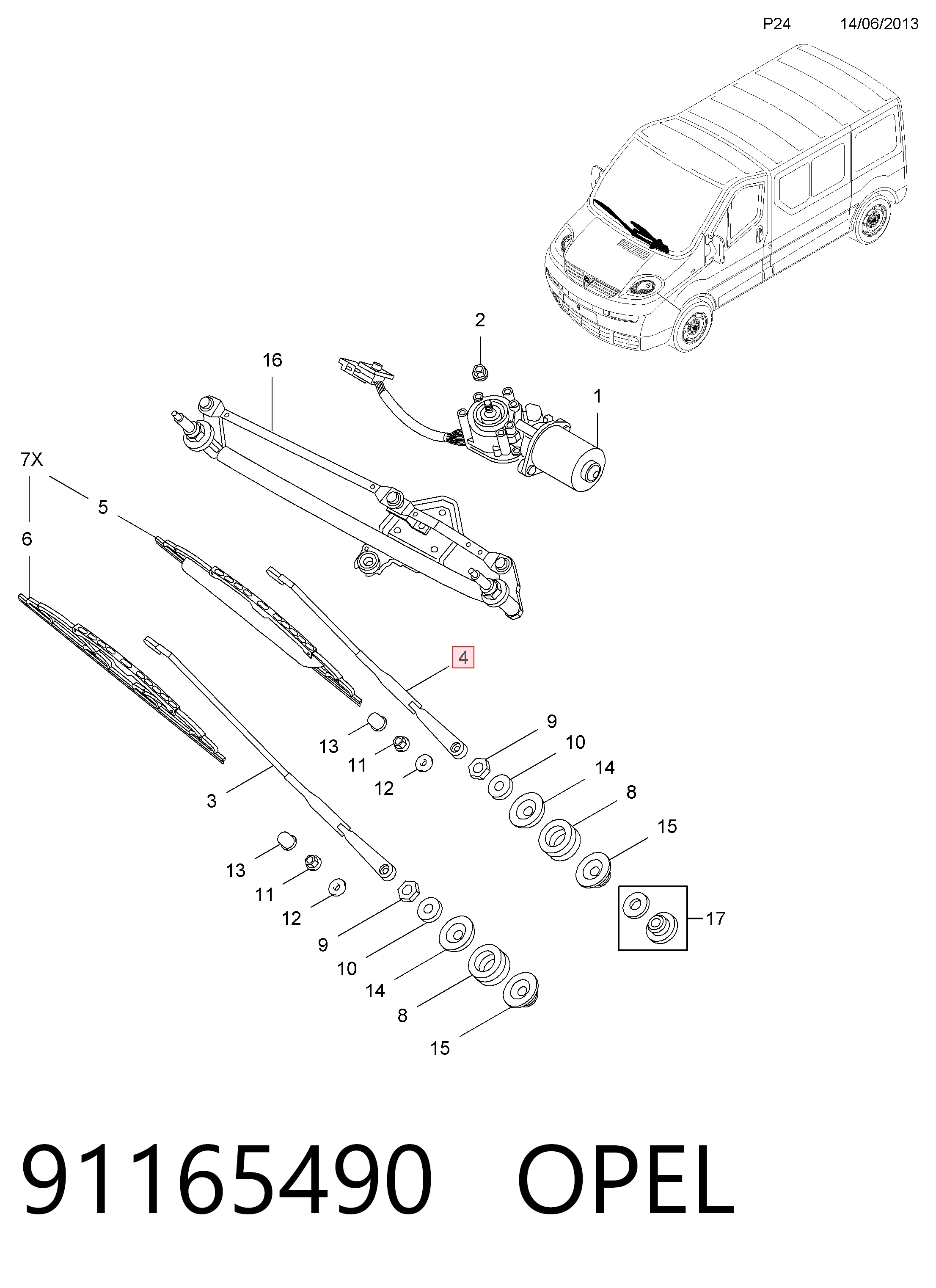 Ричаг склоочисника General Motors 91160060 ціна, від 13.99 USD
