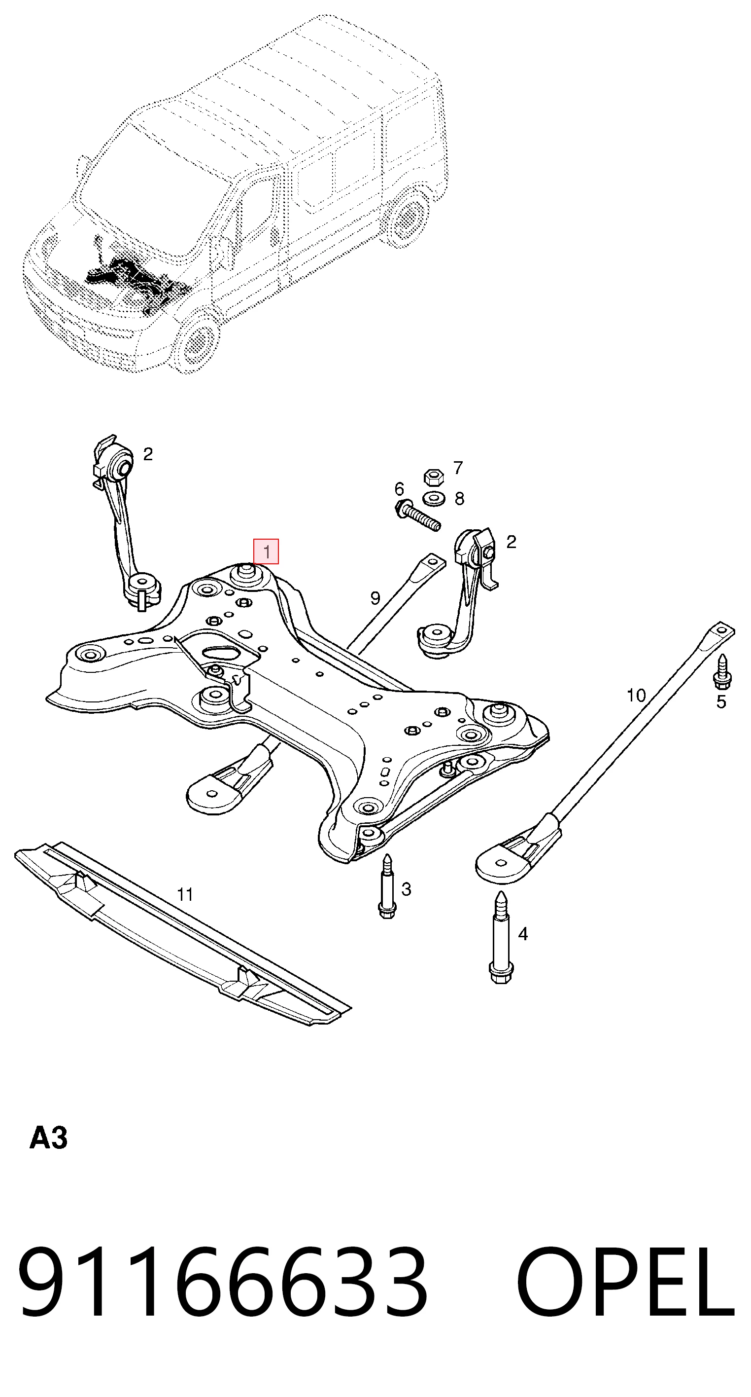 93459571 Peugeot/Citroen Передня балка