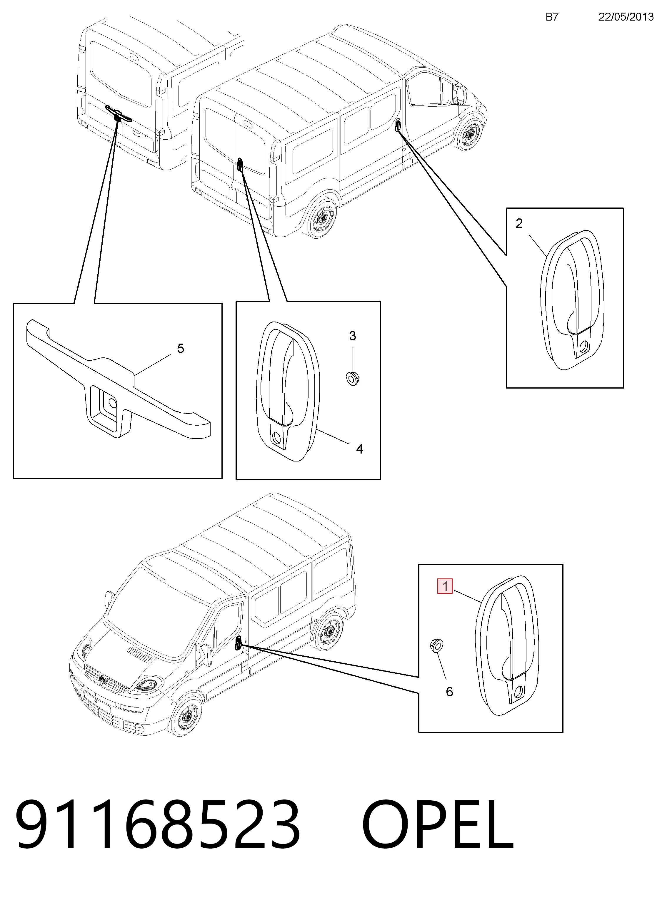 Ручка передньої двері зовнішня 825002366R Renault (RVI)