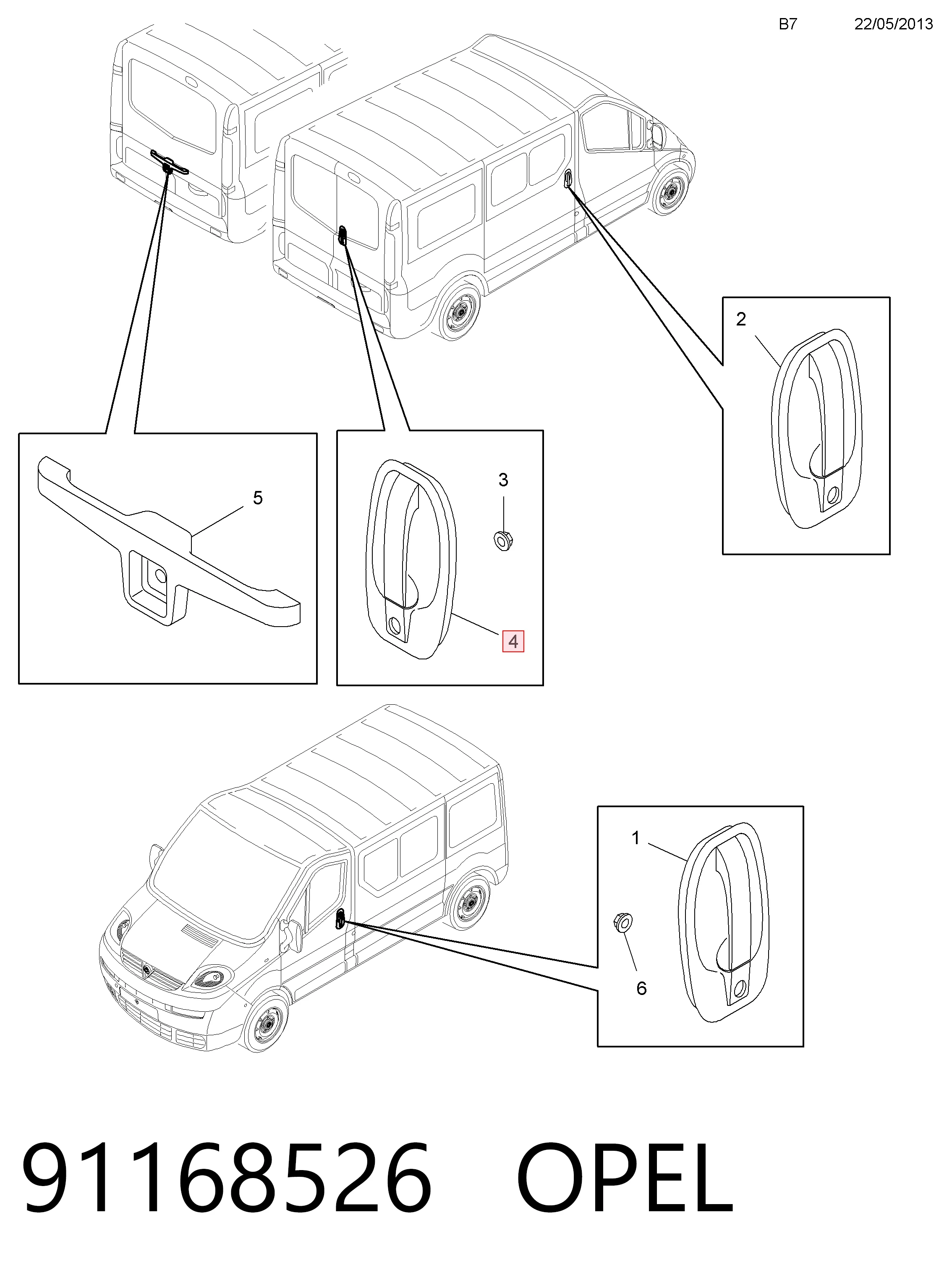 Ручка двері бічної/зсувної зовнішня ліва 91168526 Peugeot/Citroen