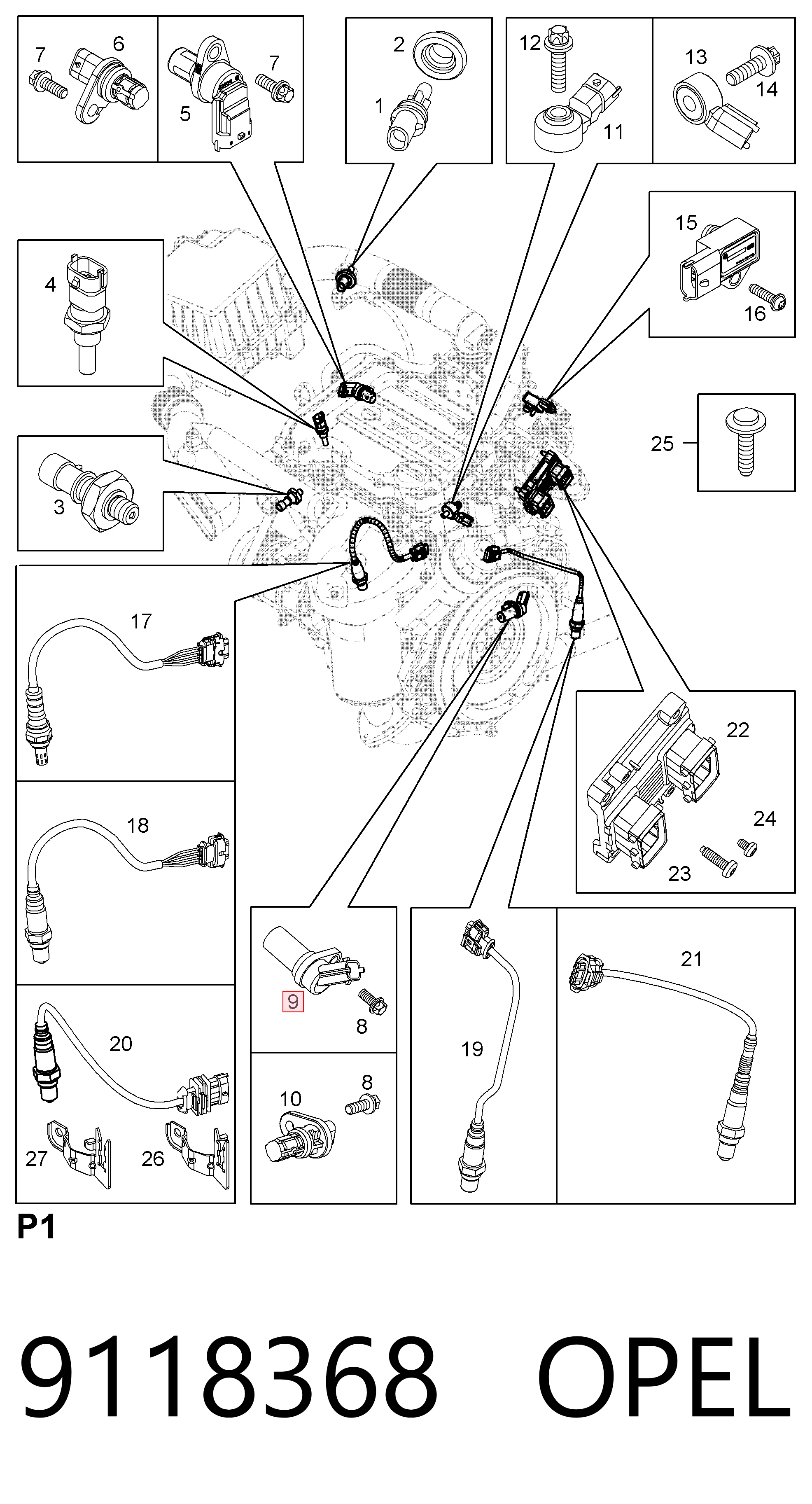 9118368 Opel ДПКВ