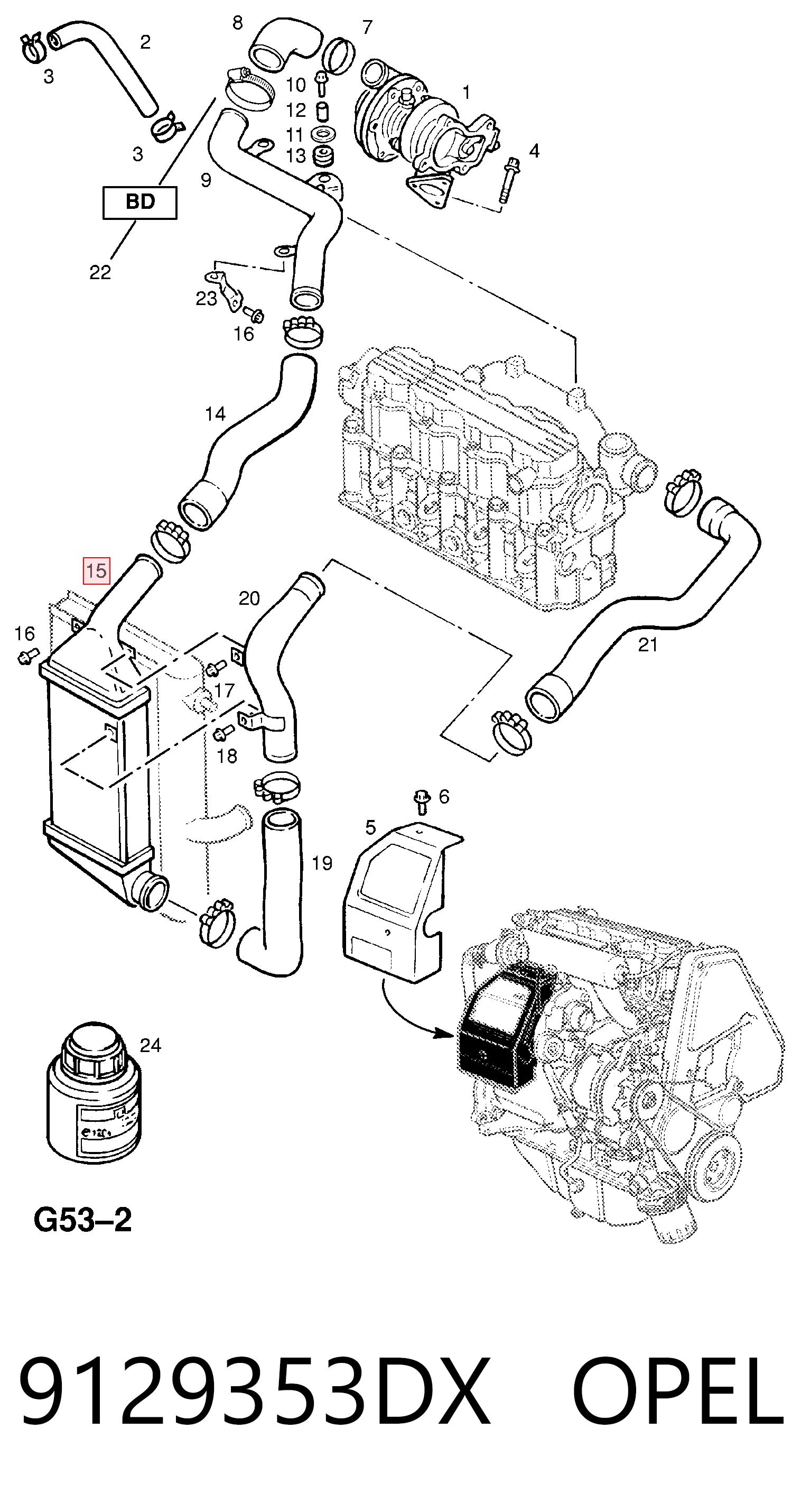 Радіатор інтеркулера General Motors 9119480