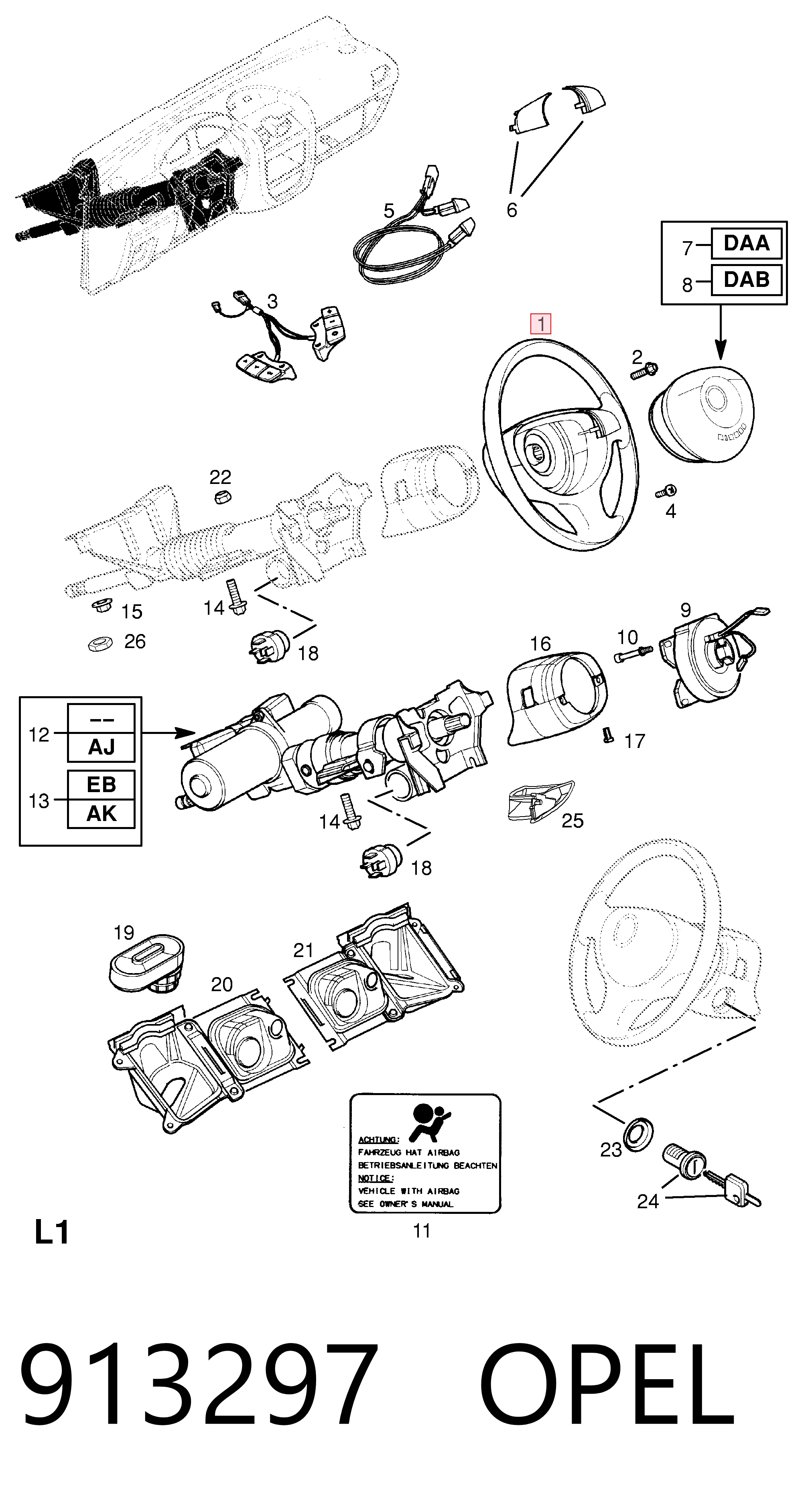 Рульове колесо на Opel Meriva A 