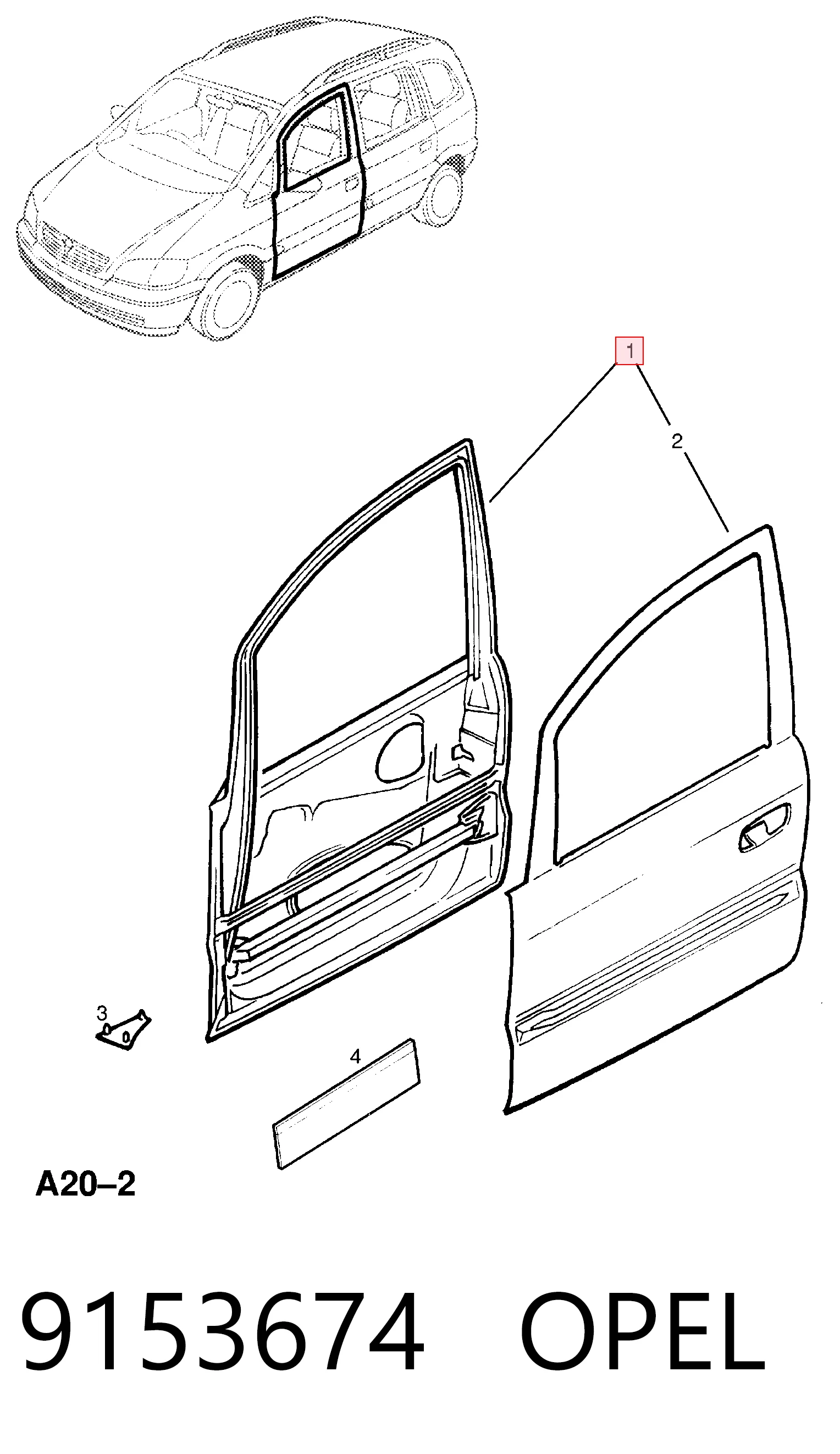 Дверка передня права General Motors 9153674