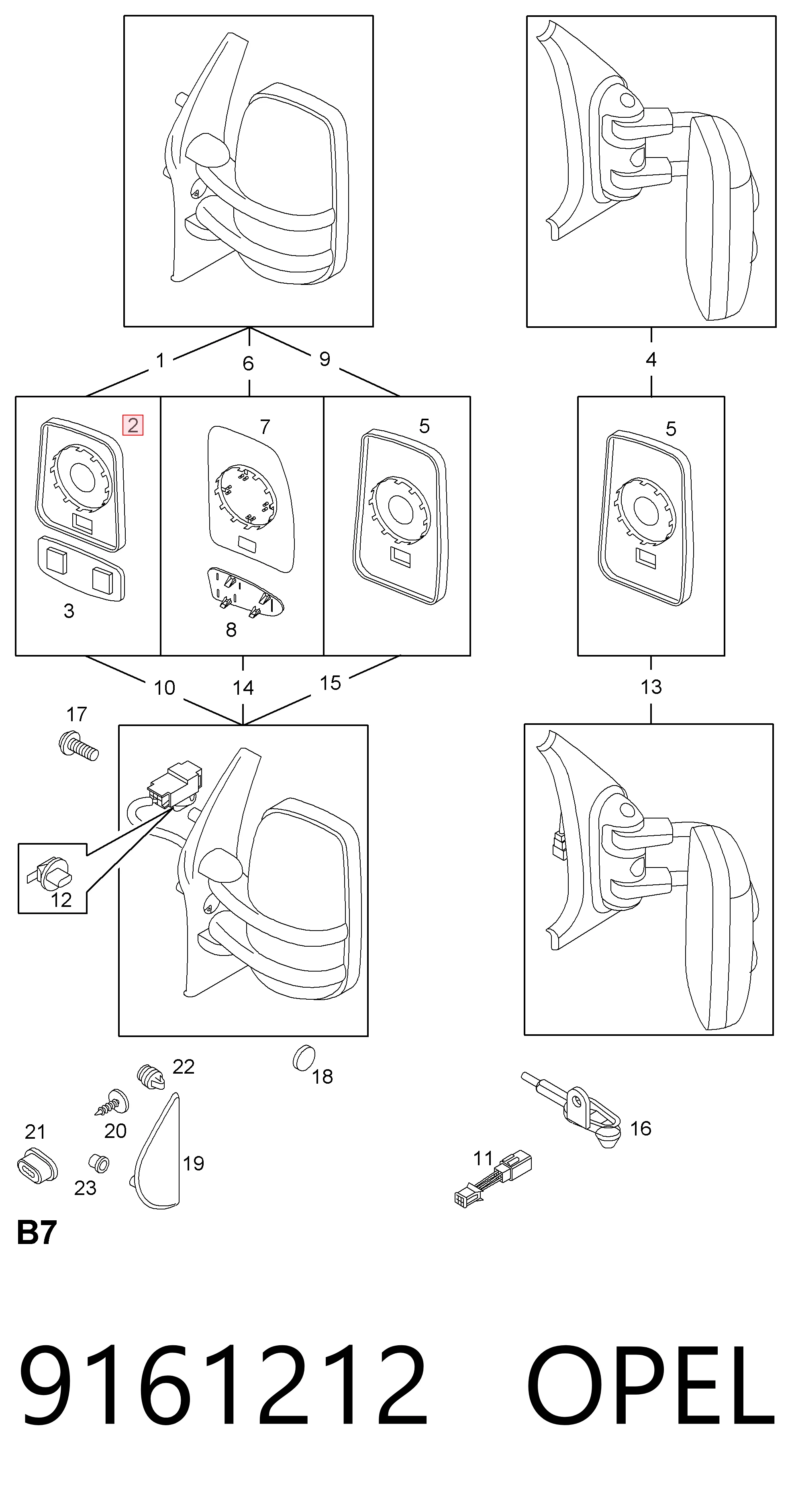 Дзеркальний елемент дзеркала заднього виду Nissan/Infiniti 7701039697