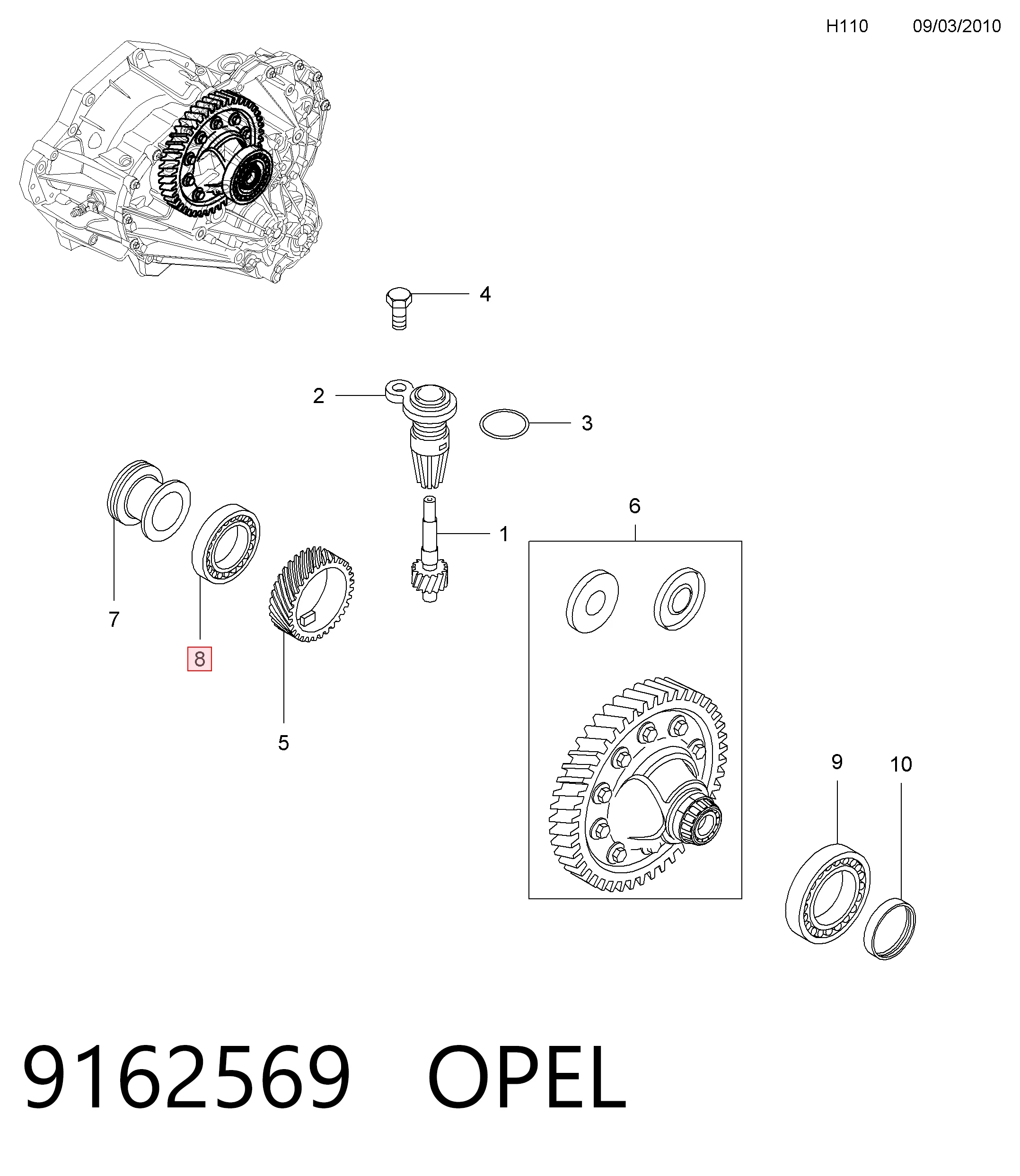 Підшипник диференціала переднього моста Fiat/Alfa/Lancia 6000616094