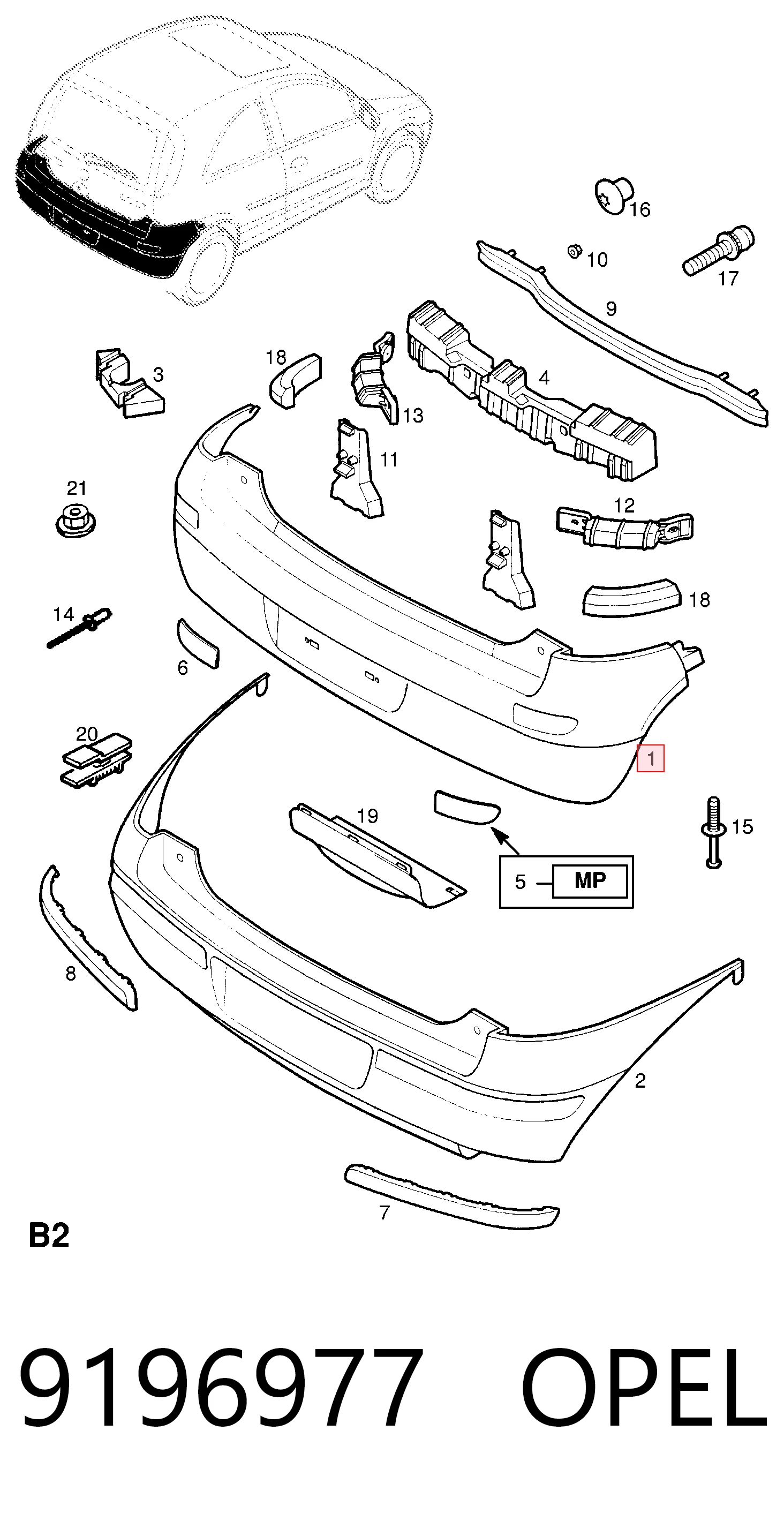 Купити Задній бампер Opel Corsa C F08, F68