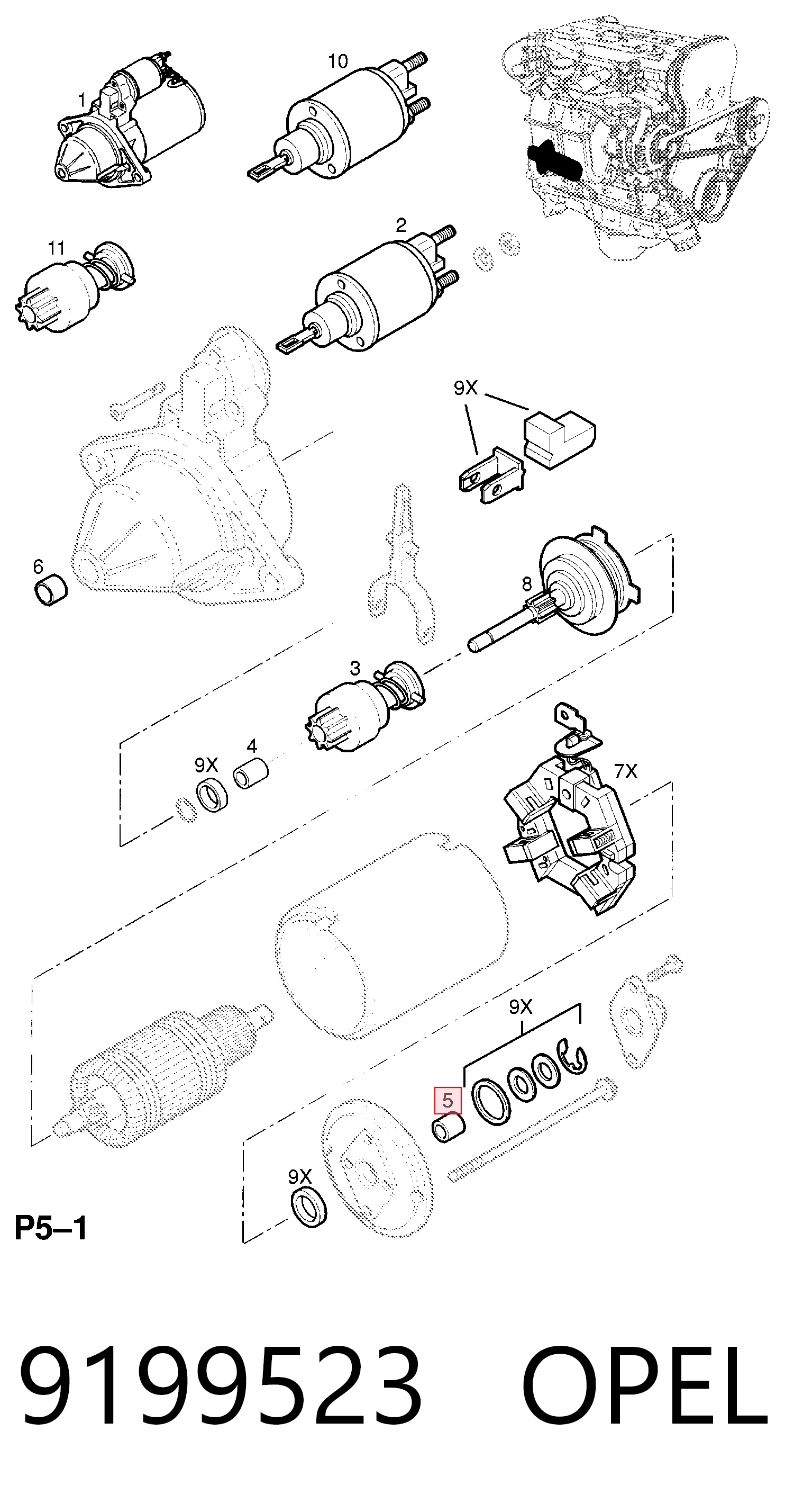 Втулки стартера на Audi A6 C7 4G2, 4GC