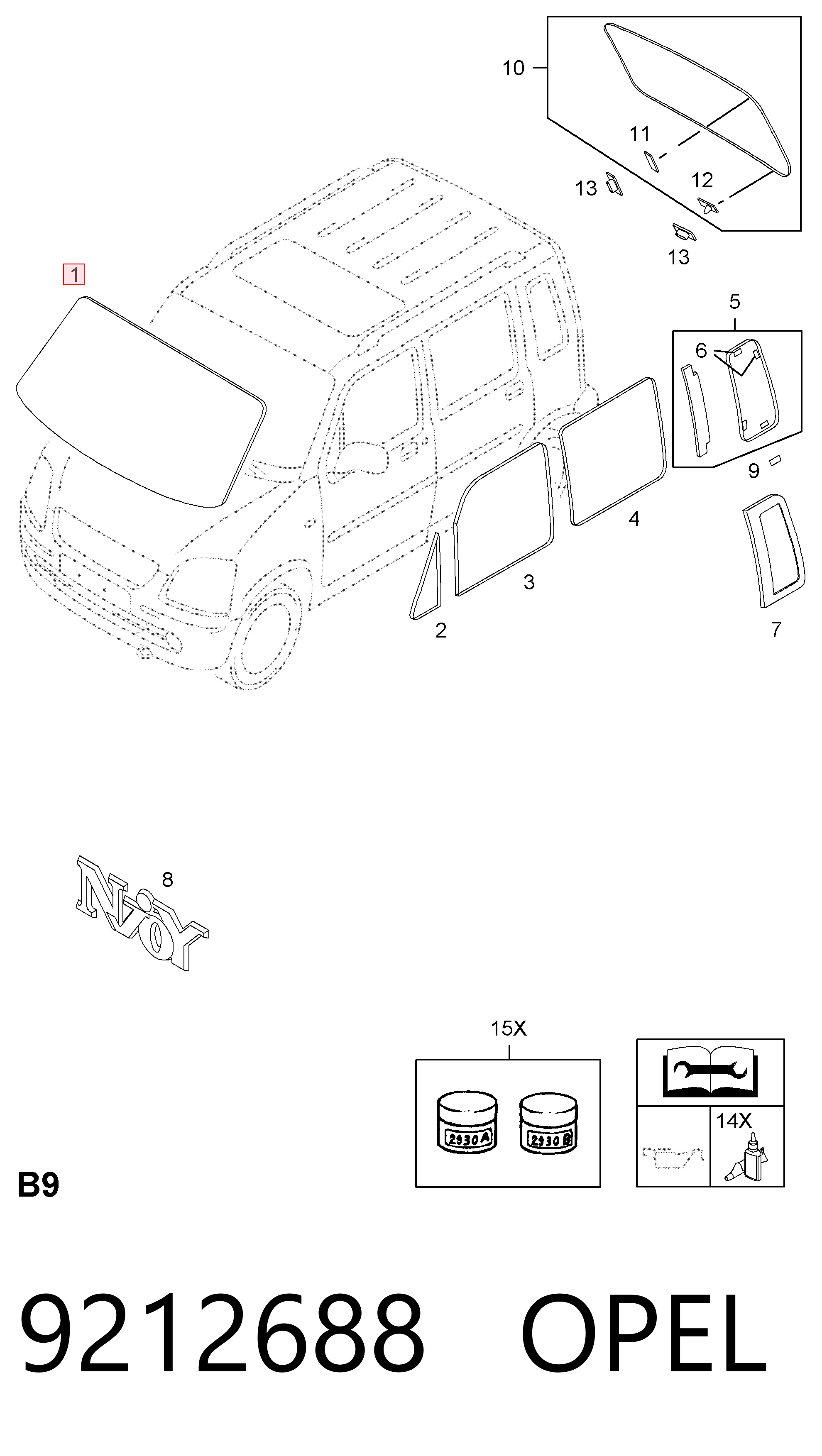 Автомобільне скло на Opel Agila A H00