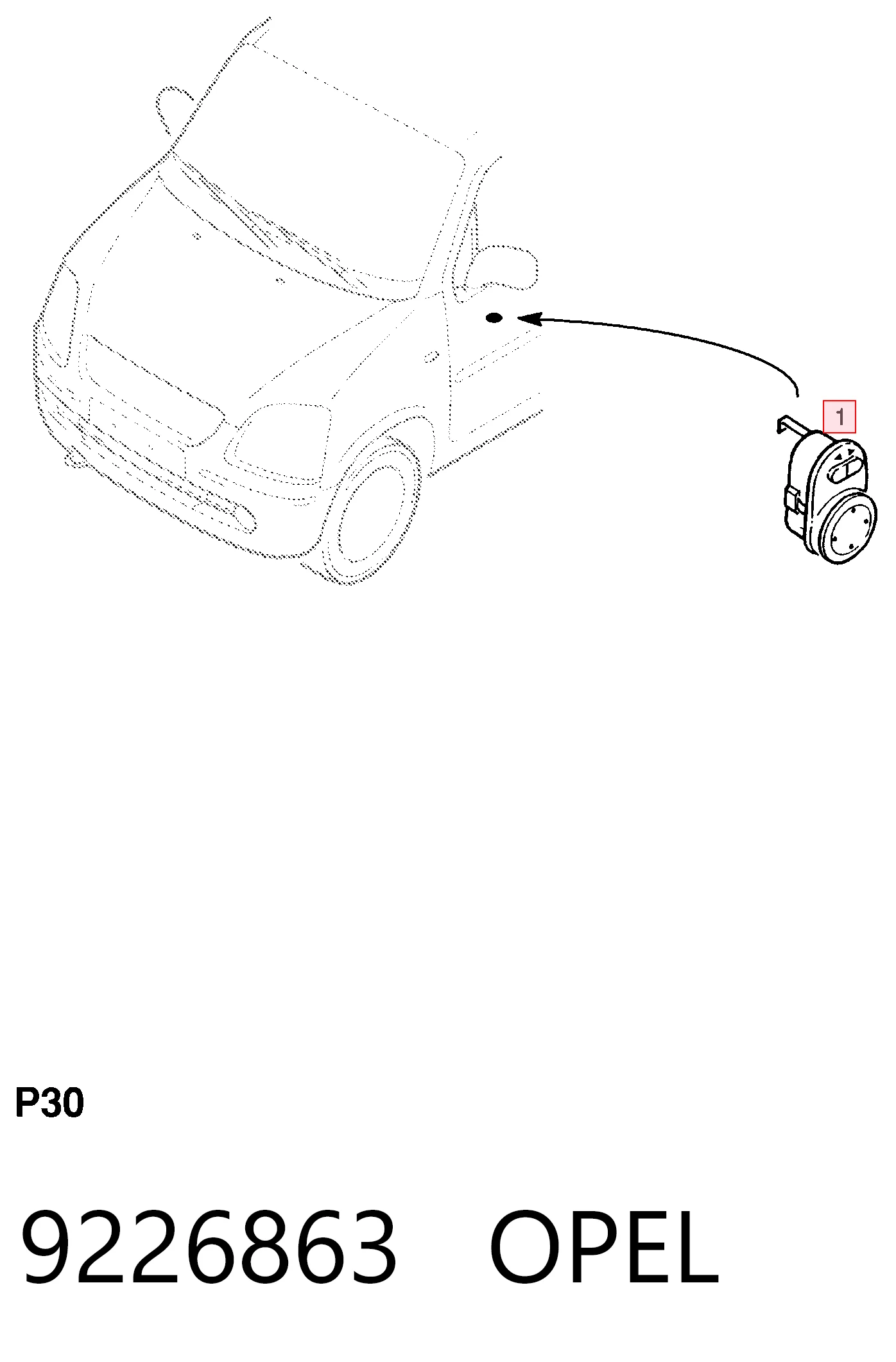 9226863 Opel Регулятор дзеркал