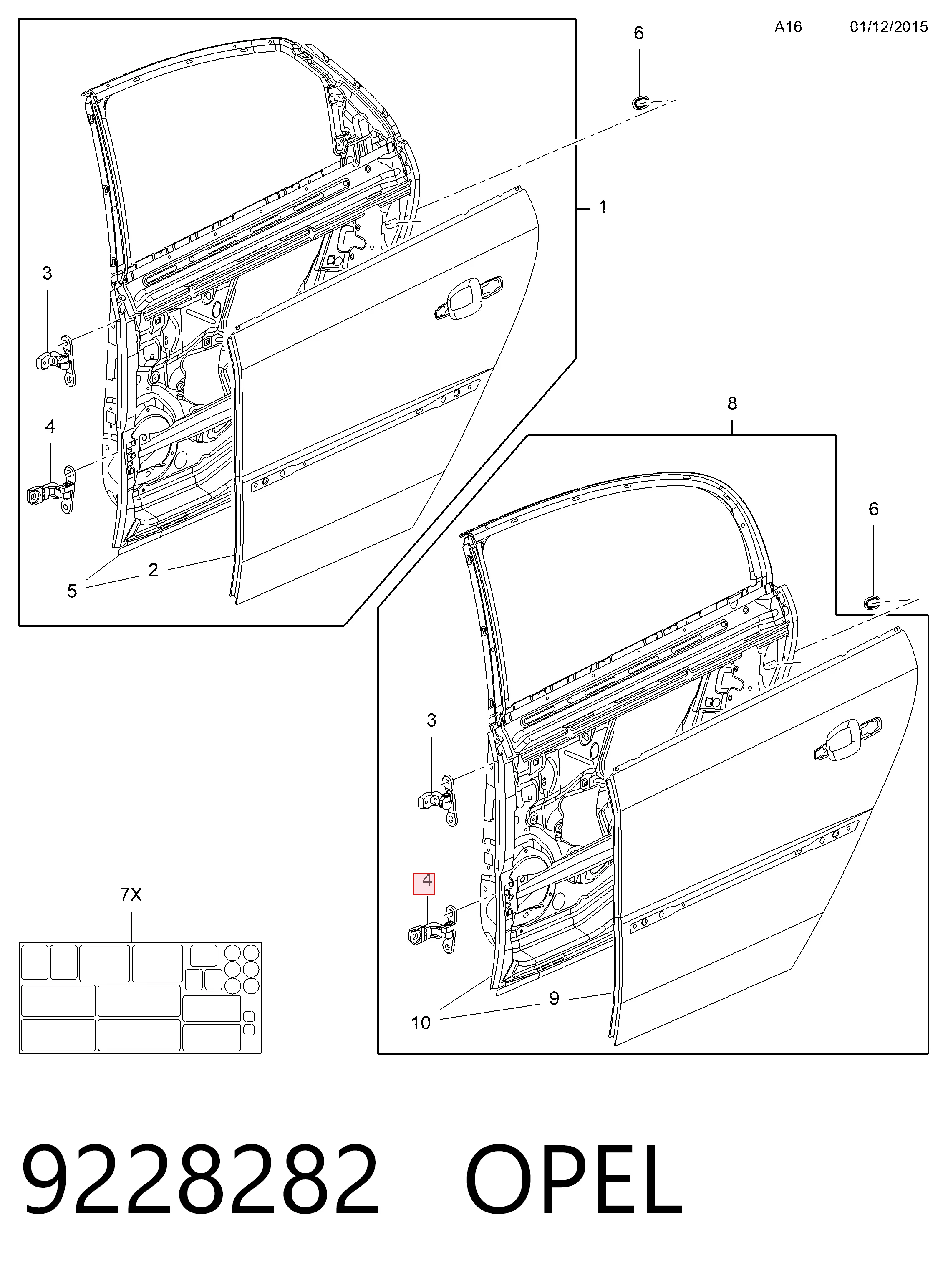 Петля задніх дверей, правих General Motors 0130078 ціна, від 3.67 USD