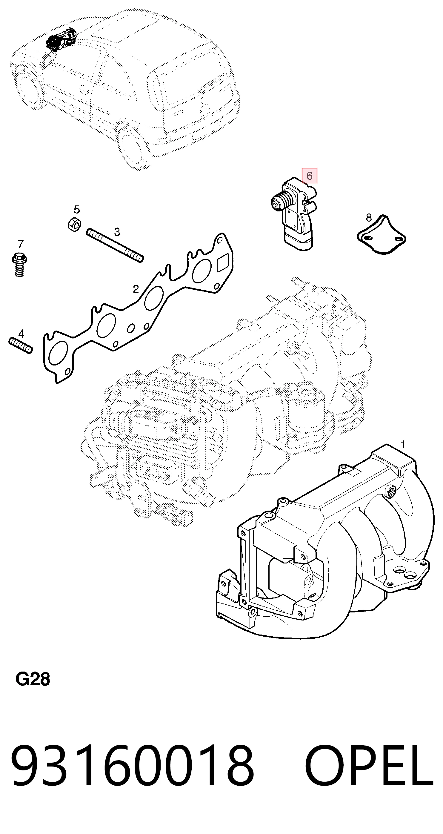 93160018 Opel Датчик наддува
