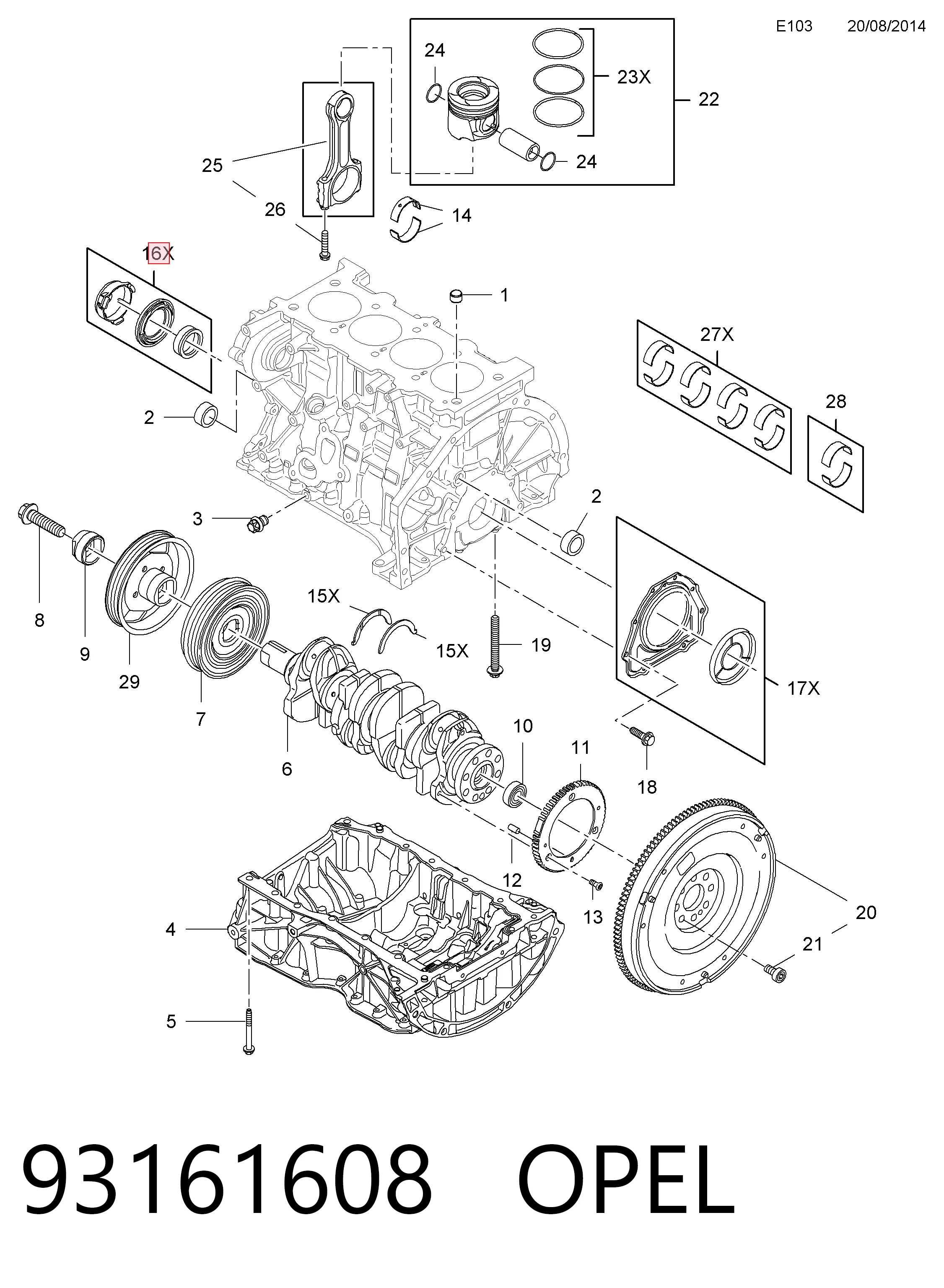 Сальник коленвалу Renault Laguna 3