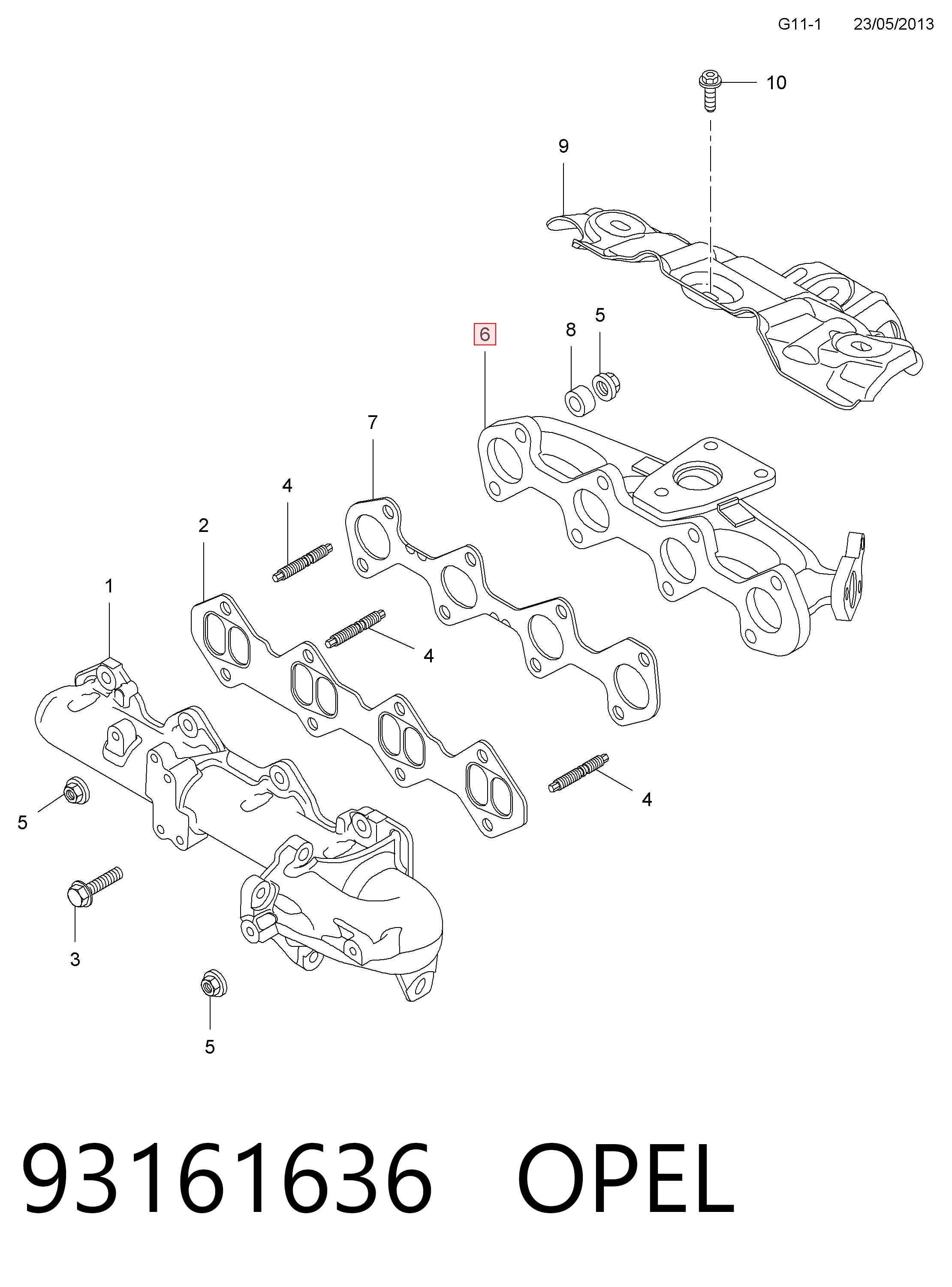 93161636 Renault (RVI) Система випуску газів двигуна