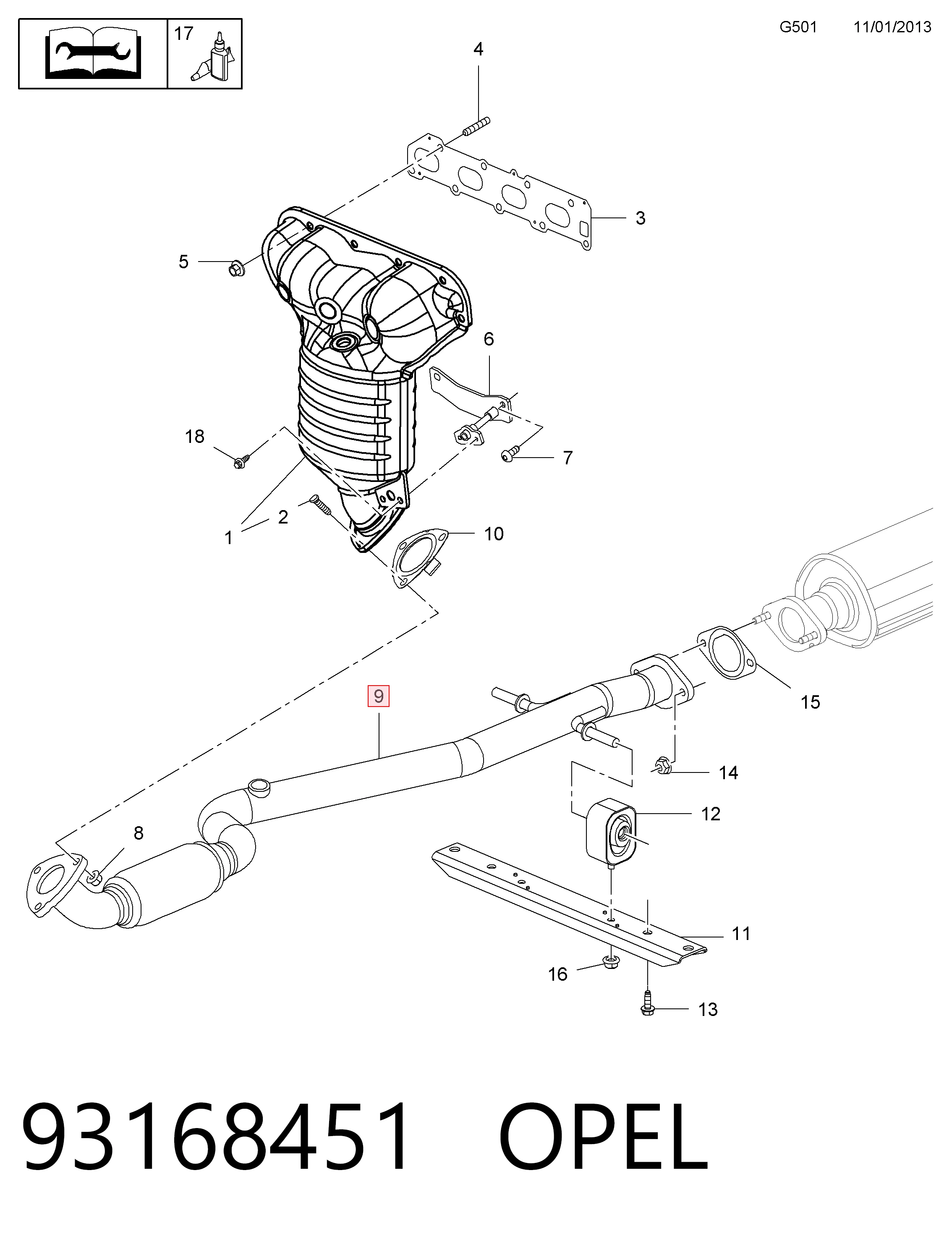 Труба приймальна (штани) глушника, передня General Motors 93168451 ціна, від 42.01 USD