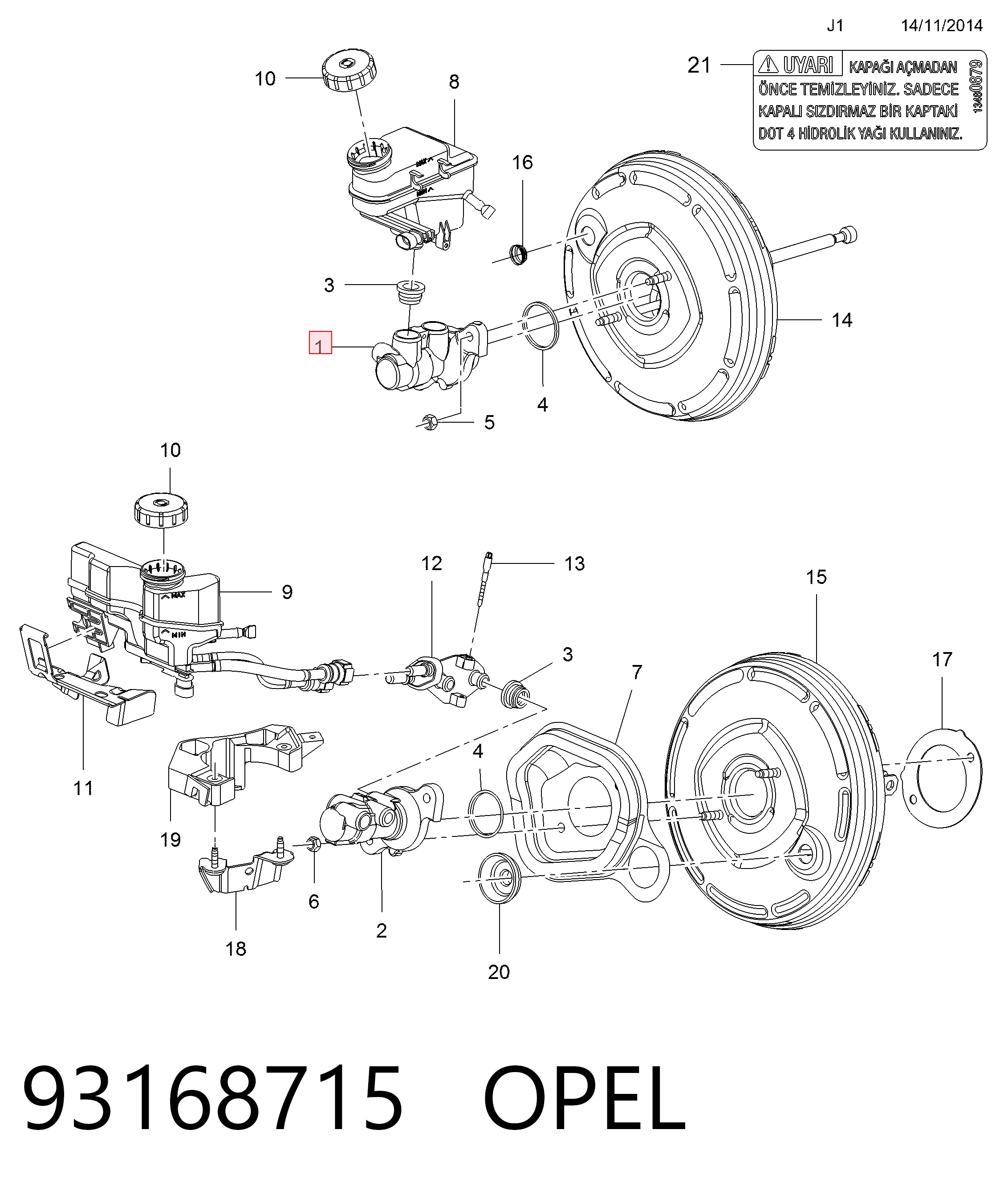 Купити Головний гальмівний циліндр Opel Meriva B 