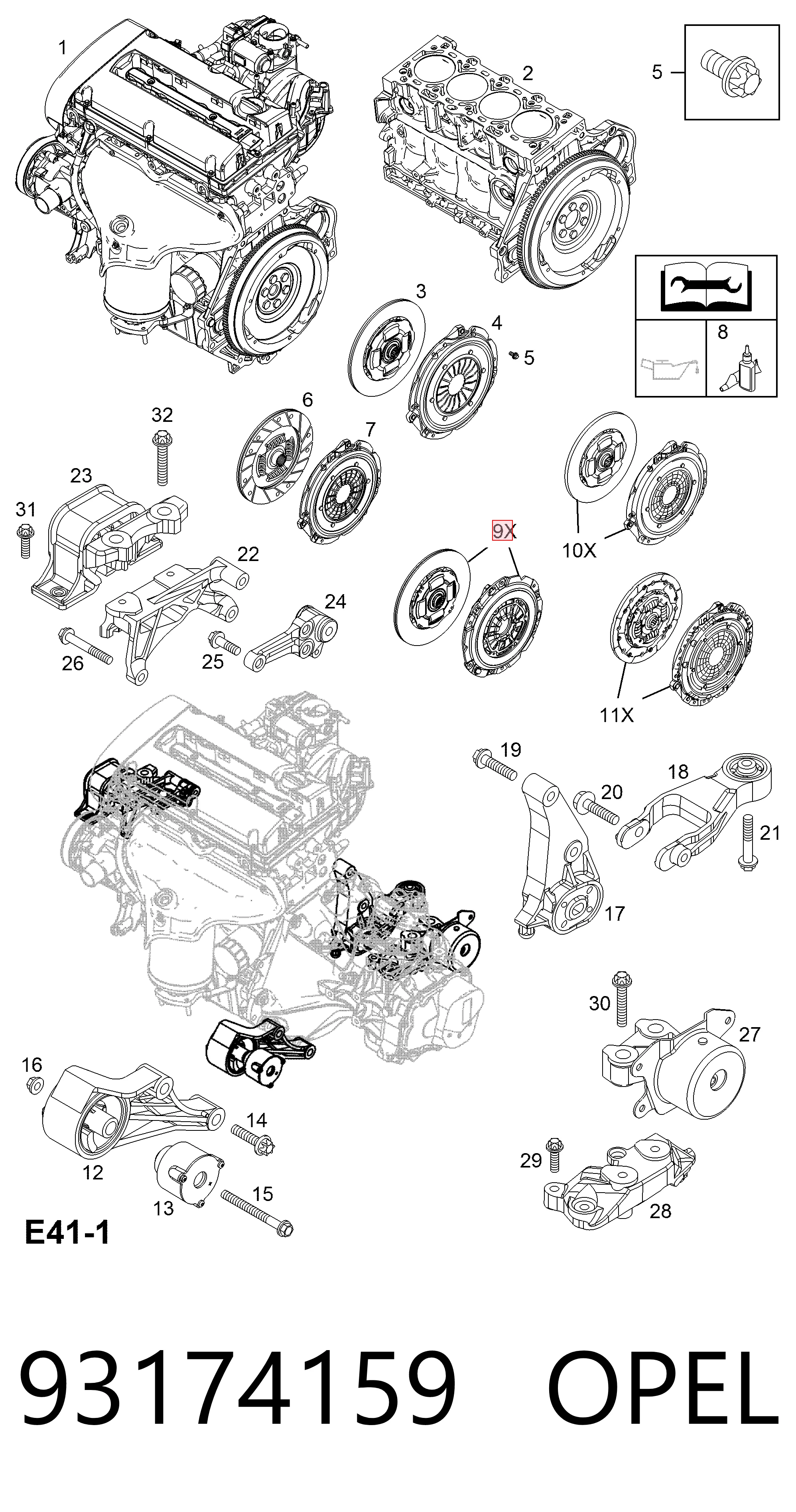 Комплект зчеплення (3 частини) Peugeot/Citroen 93190728 ціна, від 174.93 USD