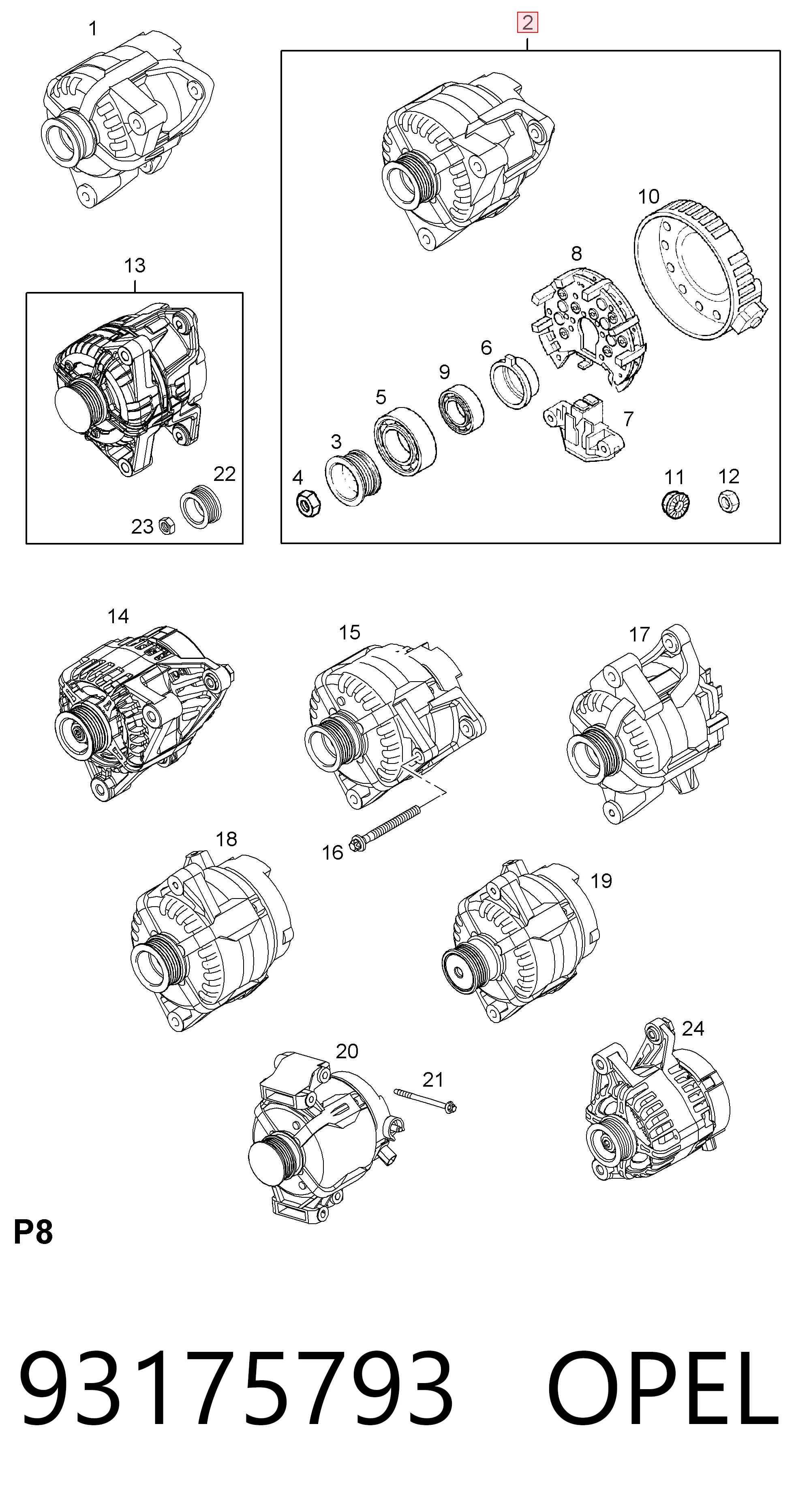 93175793 Opel Авто генератор