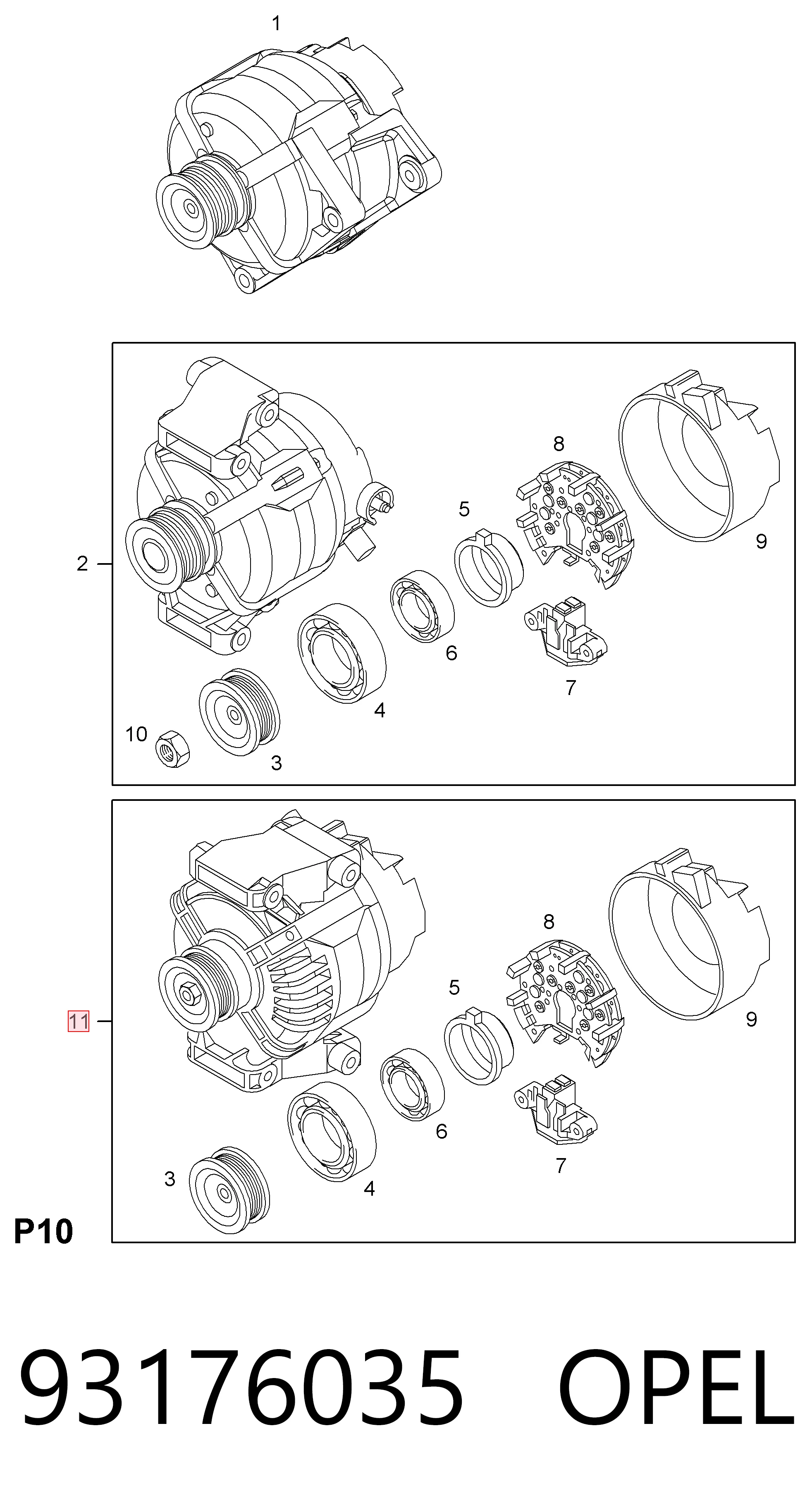 93176035 Opel Авто генератор