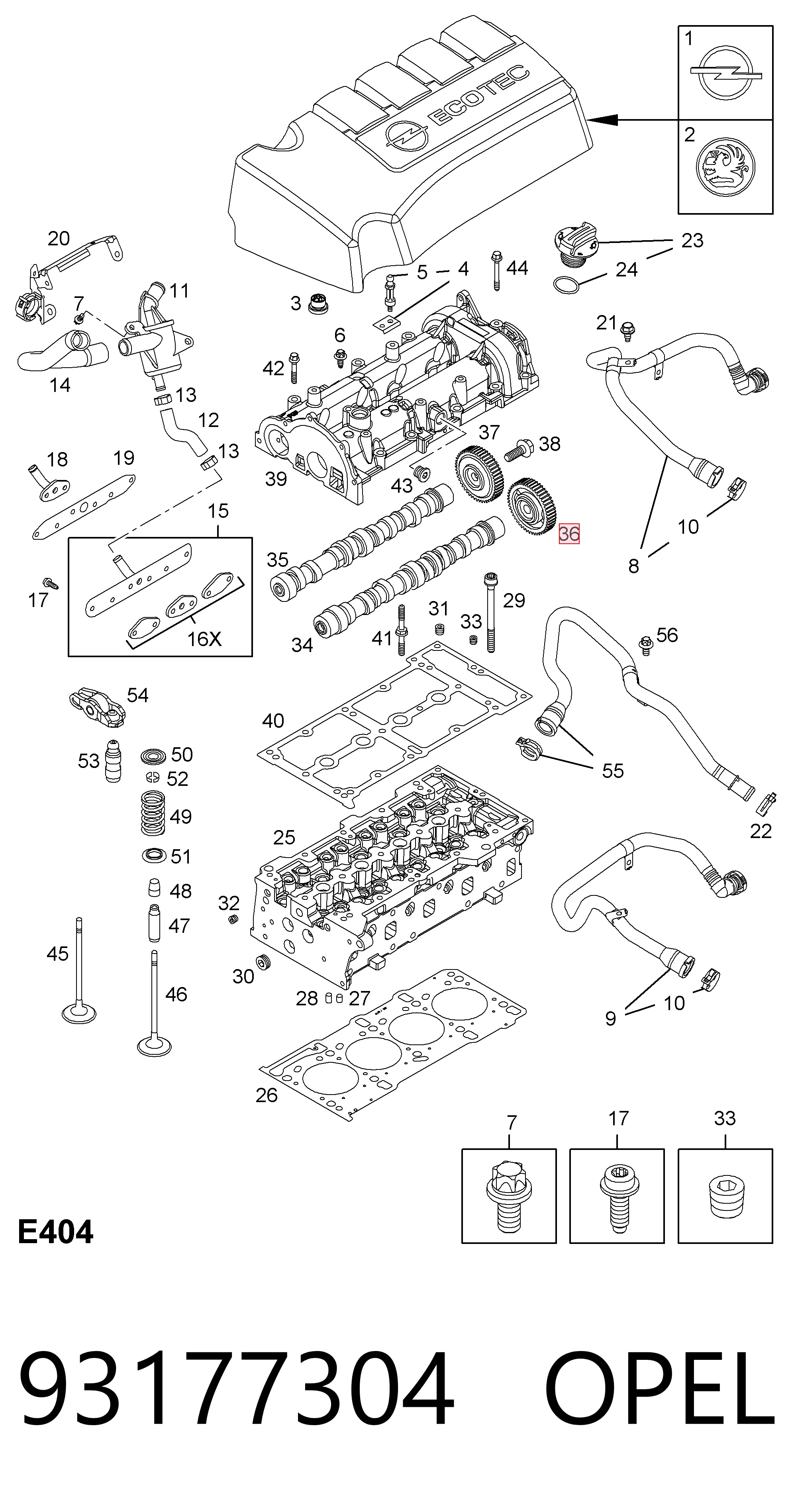 Зірка-шестерня розподільного валу двигуна,випускного 93177304 General Motors