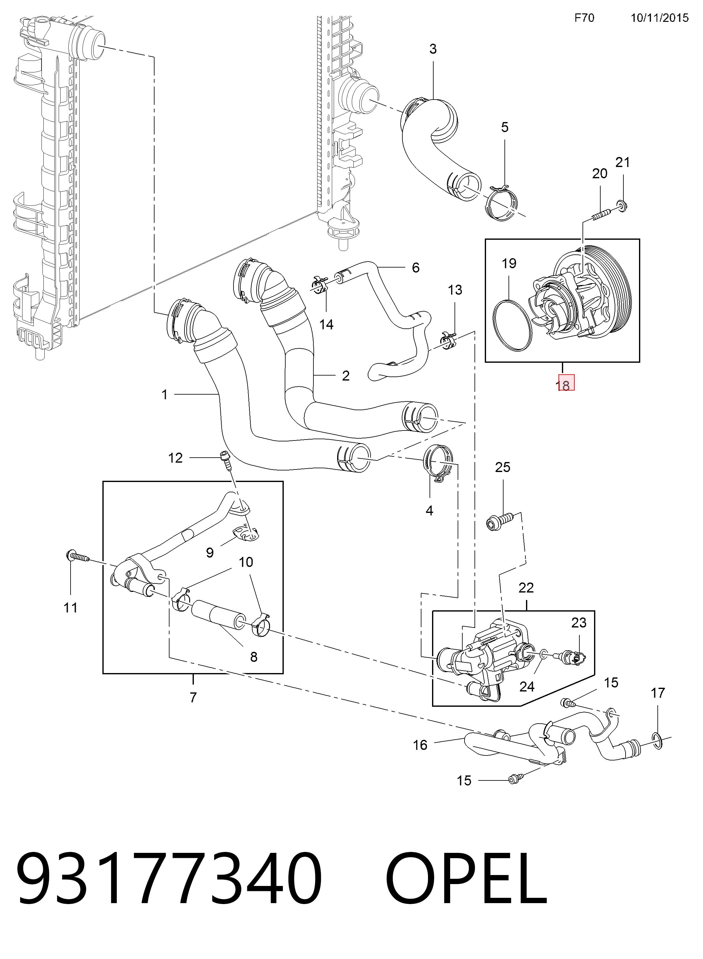 93177340 Opel Насос охолодження