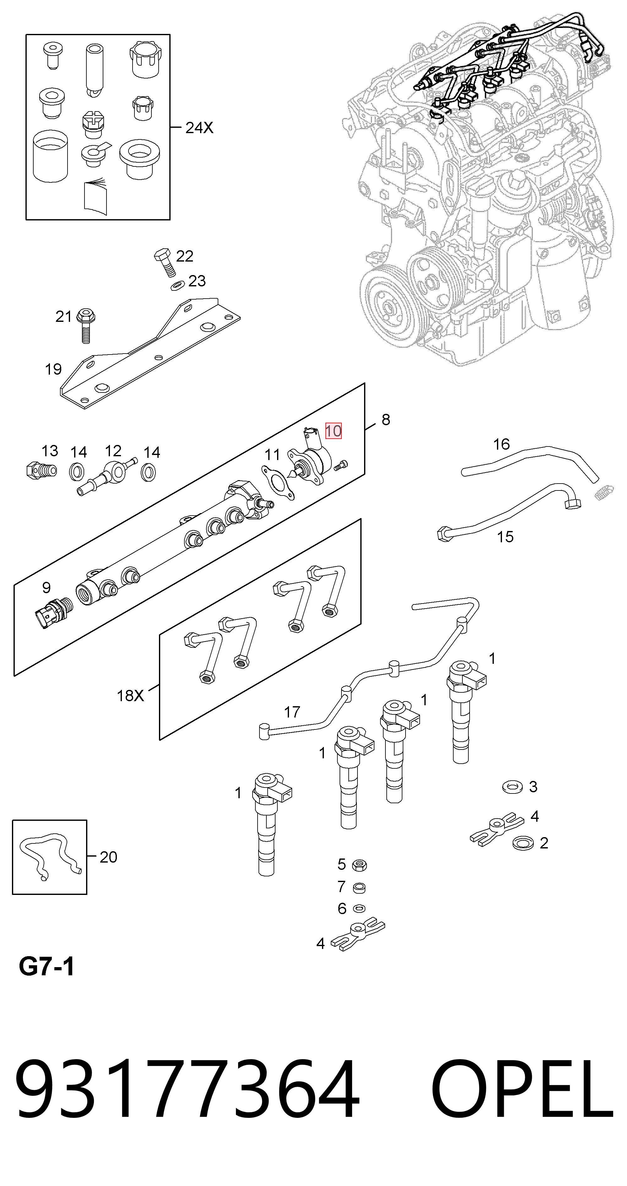 93177364 Opel Регулятор тиску палива