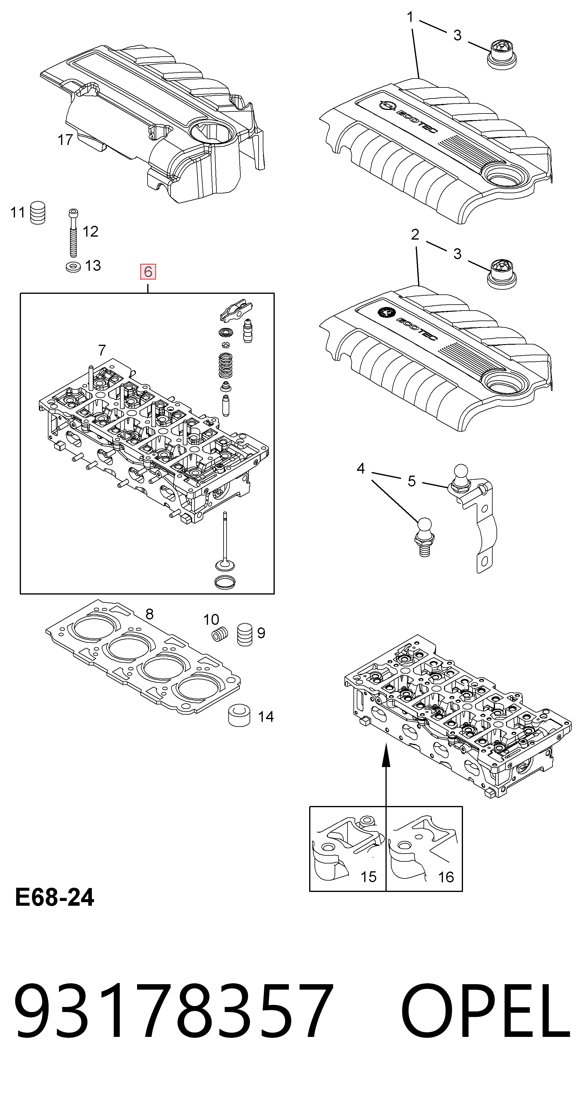 Головка циліндрів на Opel Astra H TWINTOP L67