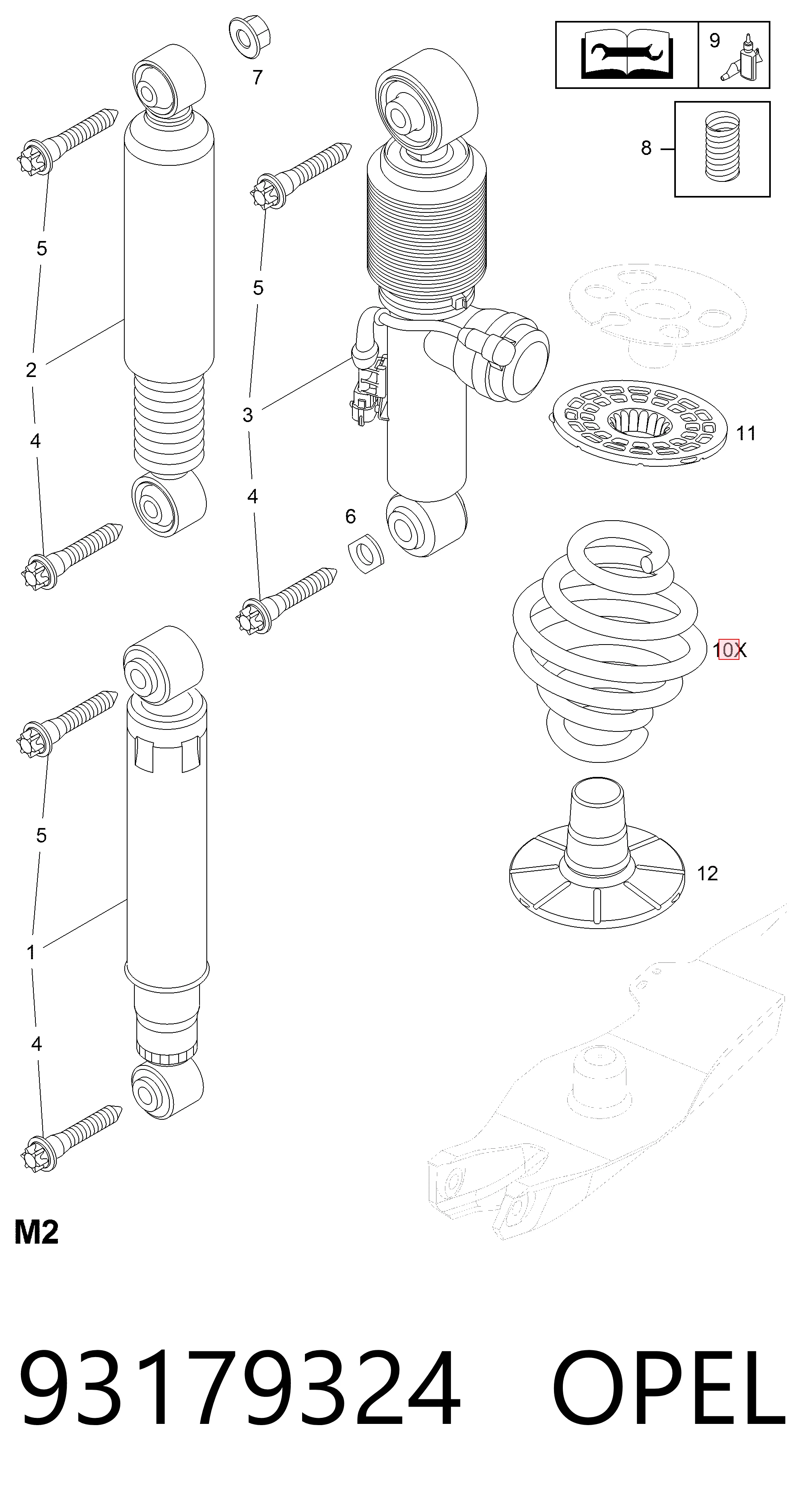 Купити 93179324 Peugeot/Citroen Задні пружини