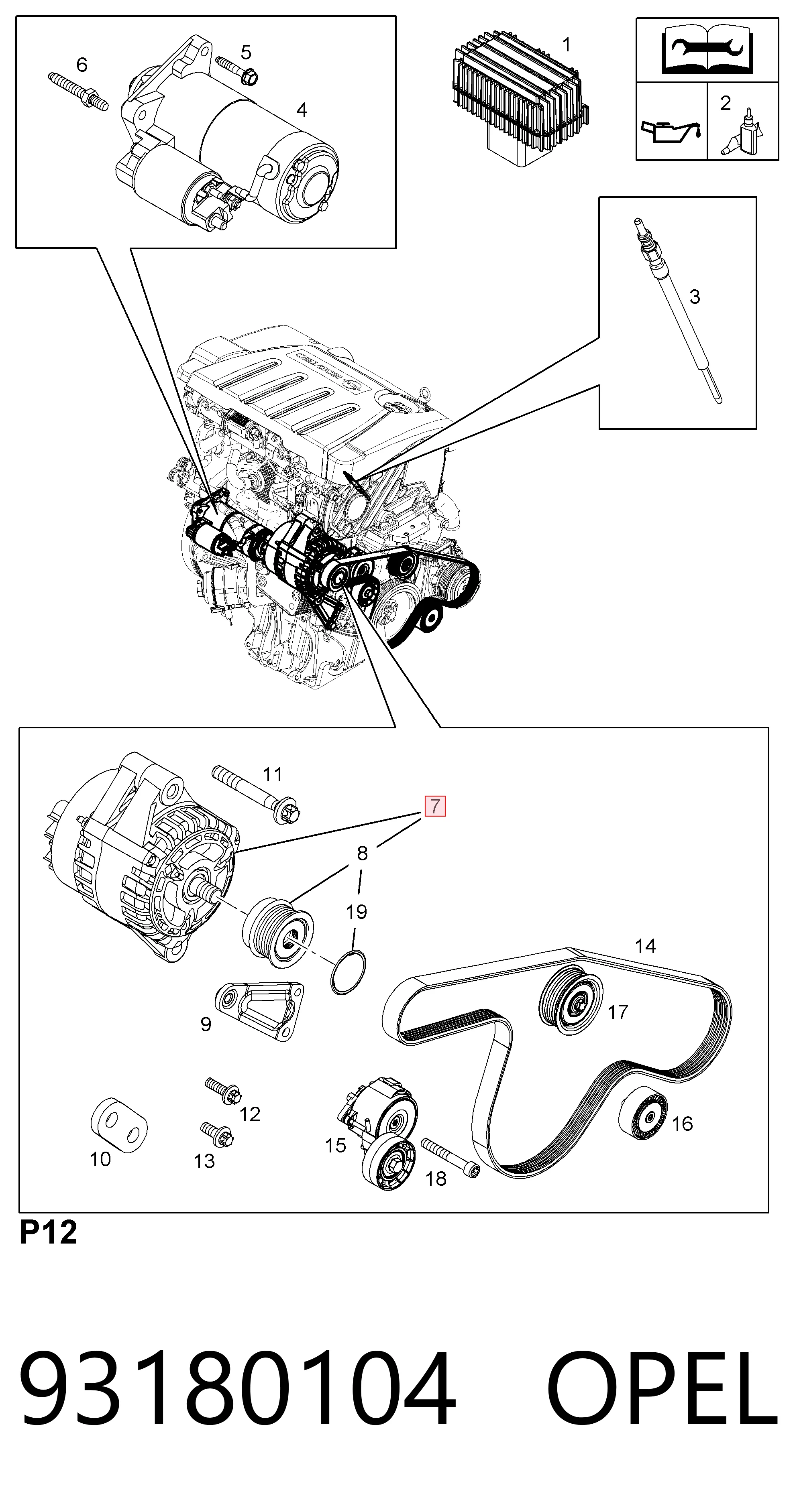 93180104 Opel Авто генератор