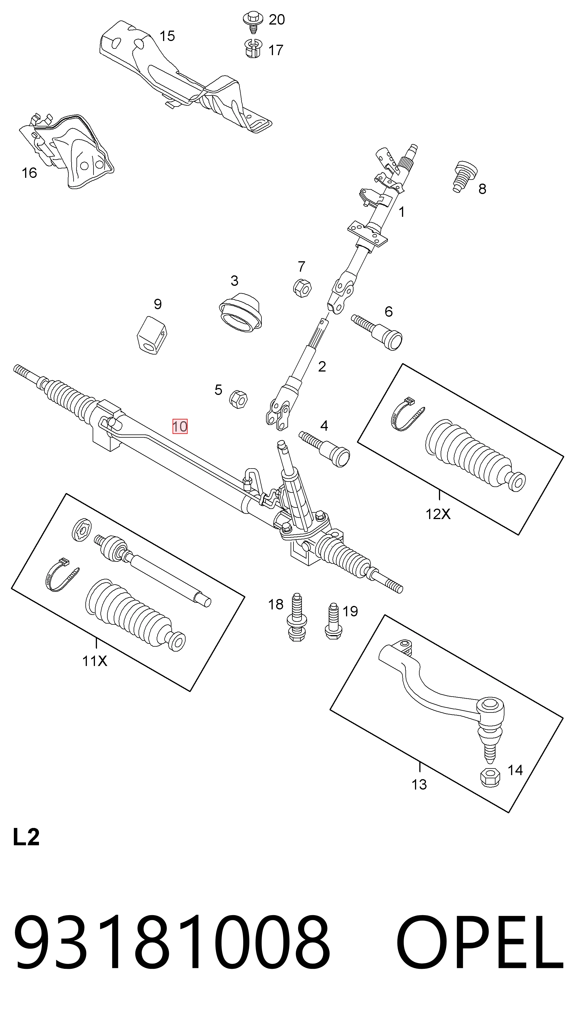 Управління рульове в зборі Nissan/Infiniti 4920000Q2G ціна, від 281.11 USD