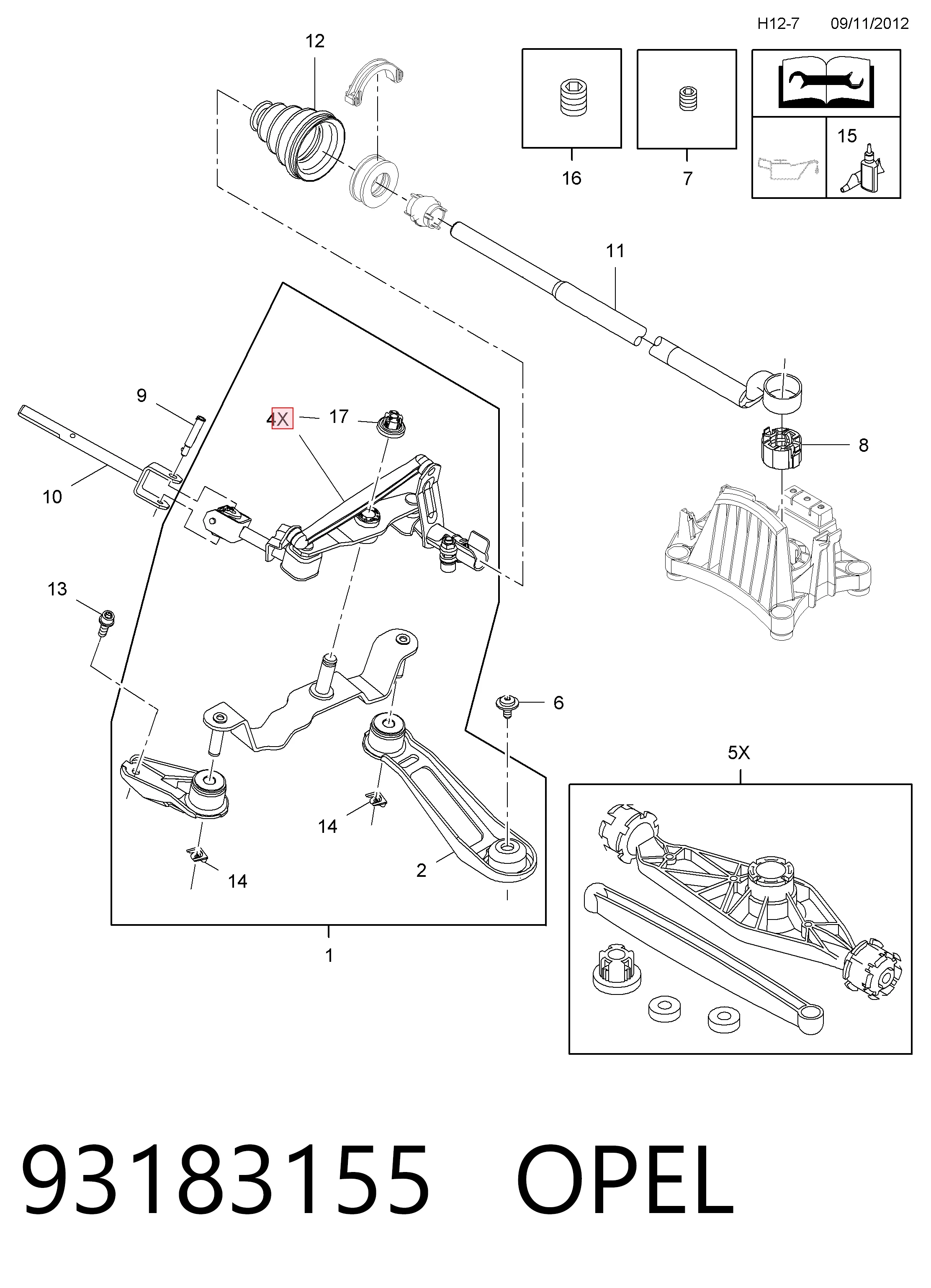 93183155 Opel Кронштейн куліси КПП
