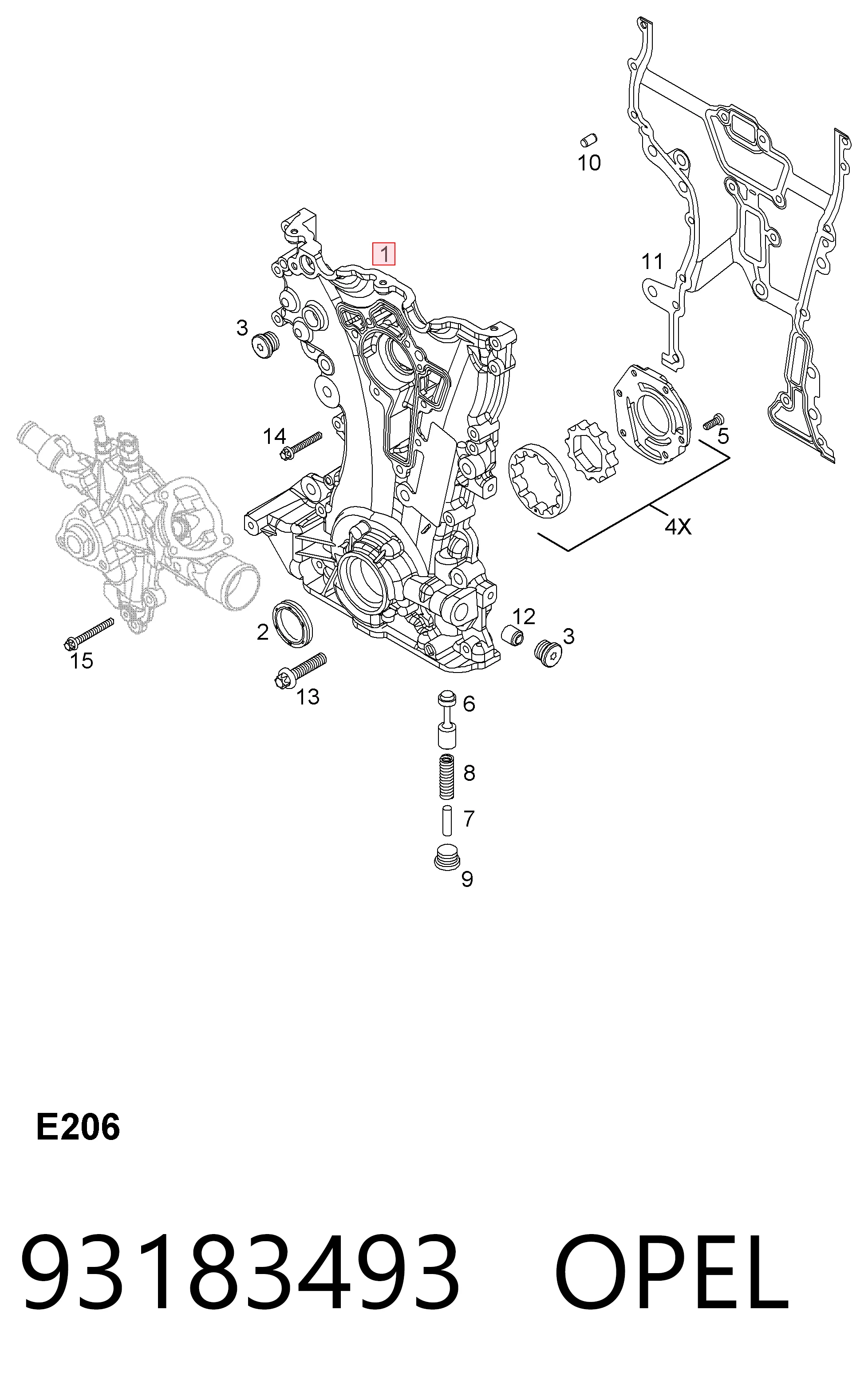 93183493 Opel Масляний насос двигуна