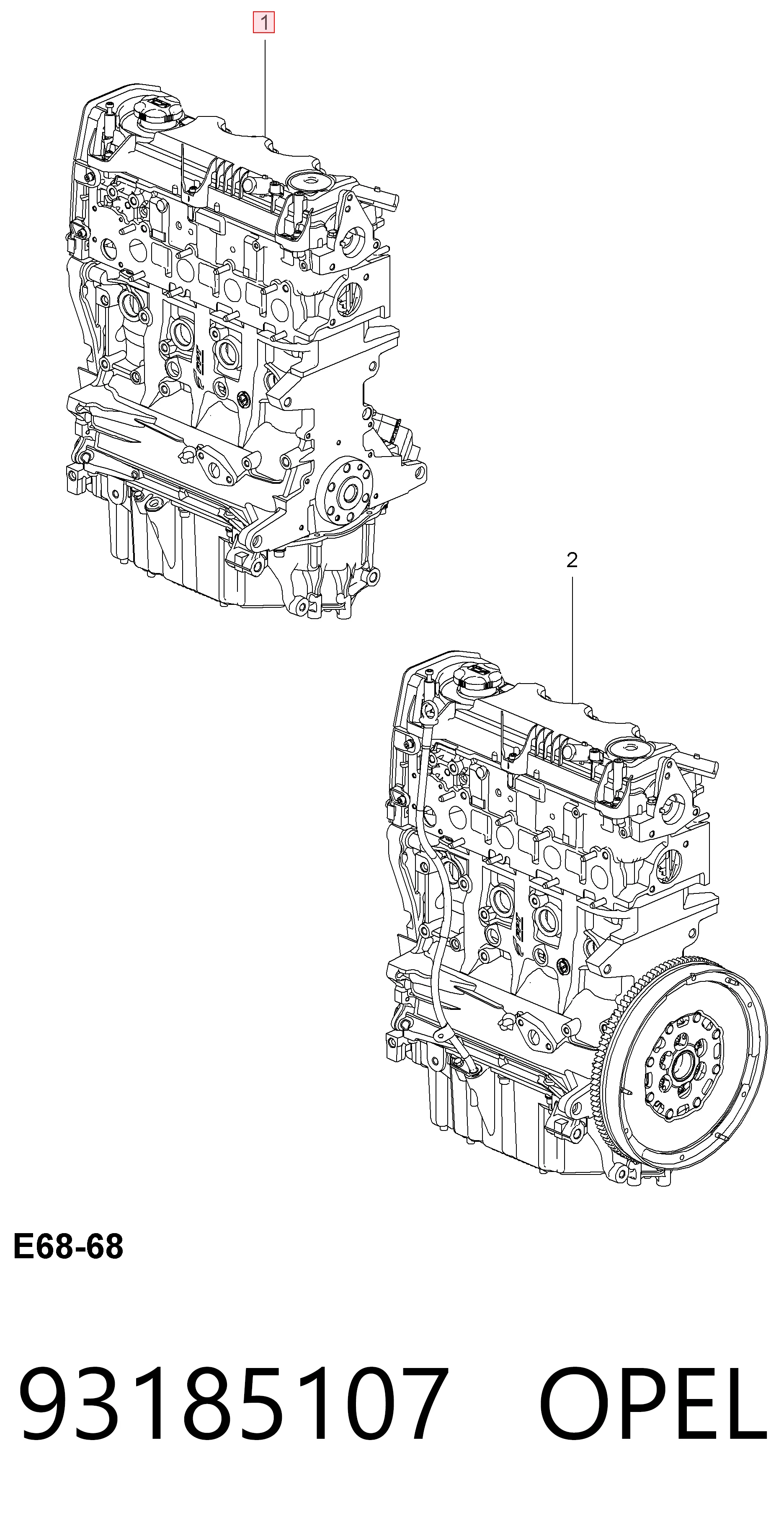 ДВЗ General Motors 93185107 ціна, від 57.98 USD